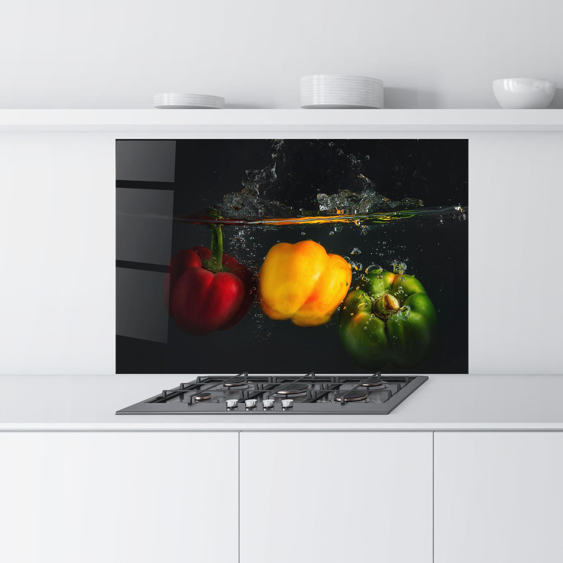 Panou Sticla Bucatarie Cool Bellpepper Splash mockup 9