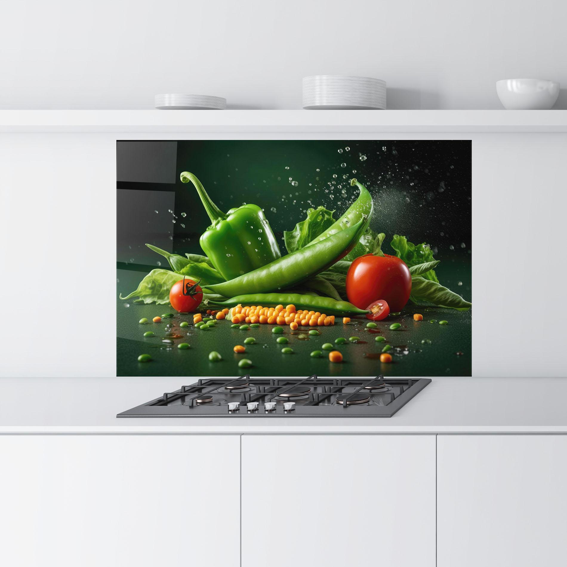 Panou Sticla Bucatarie Fresh Vegetables mockup 9