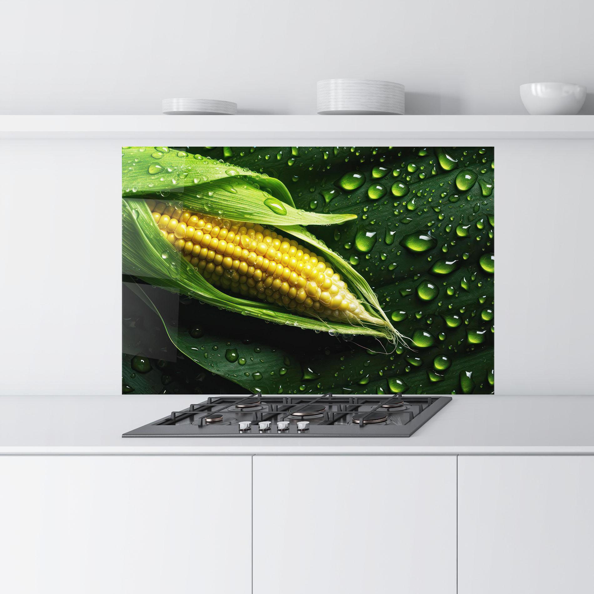 Panou Sticla Bucatarie Rainy Clean Corn mockup 9