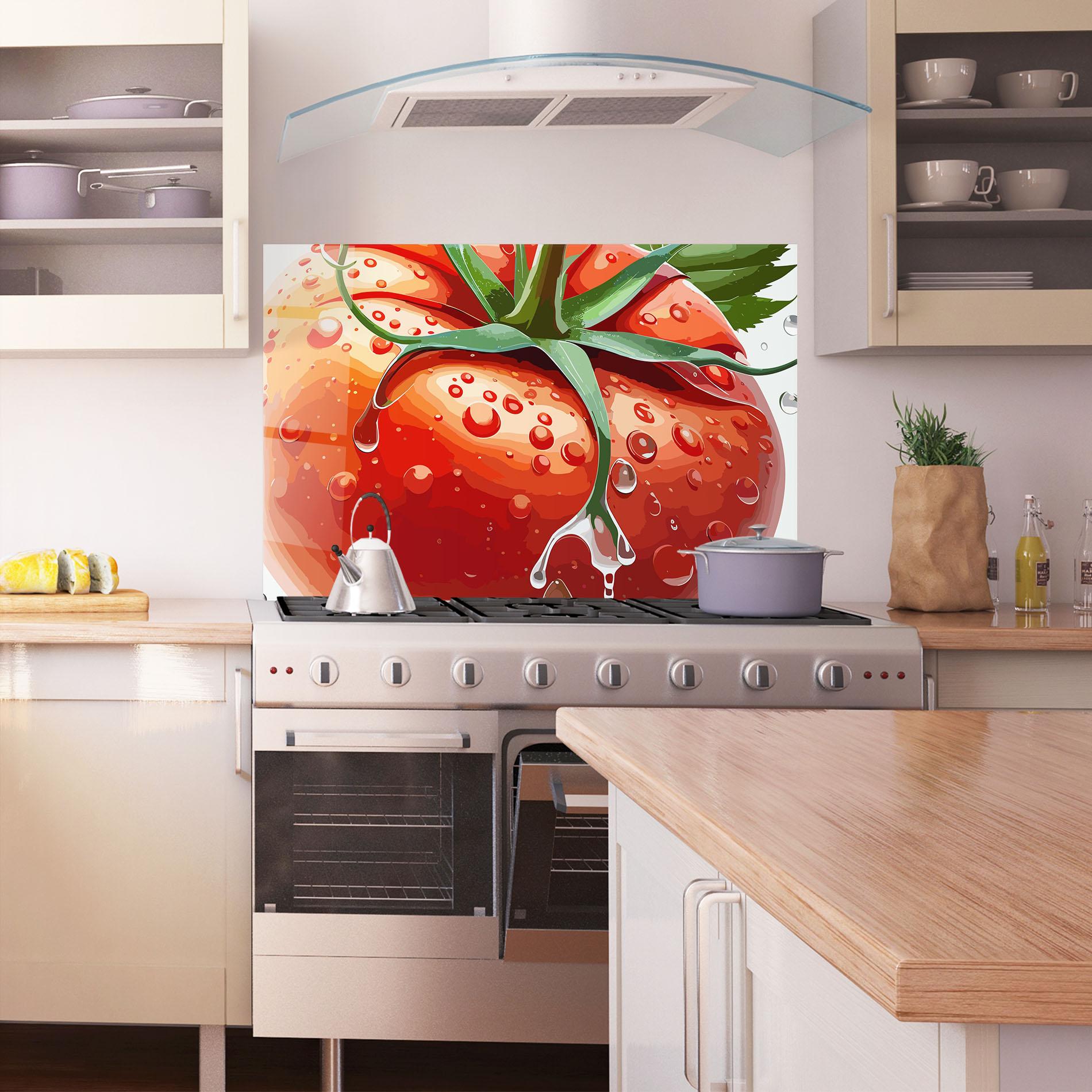 Panou Sticla Bucatarie Close Tomato mockup 1
