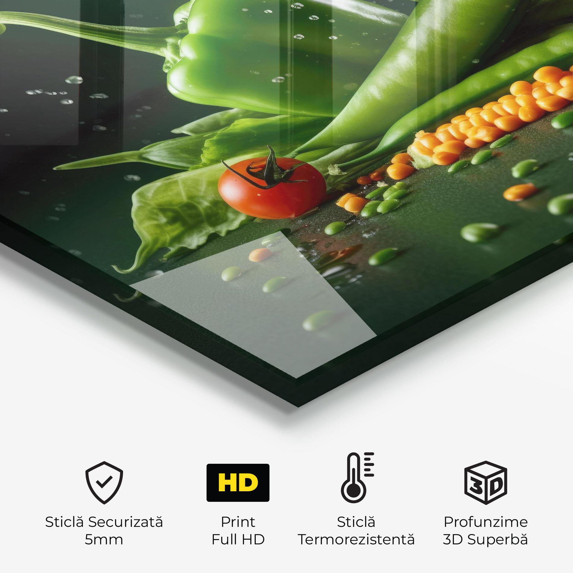 Panou Sticla Bucatarie Fresh Vegetables mockup 2