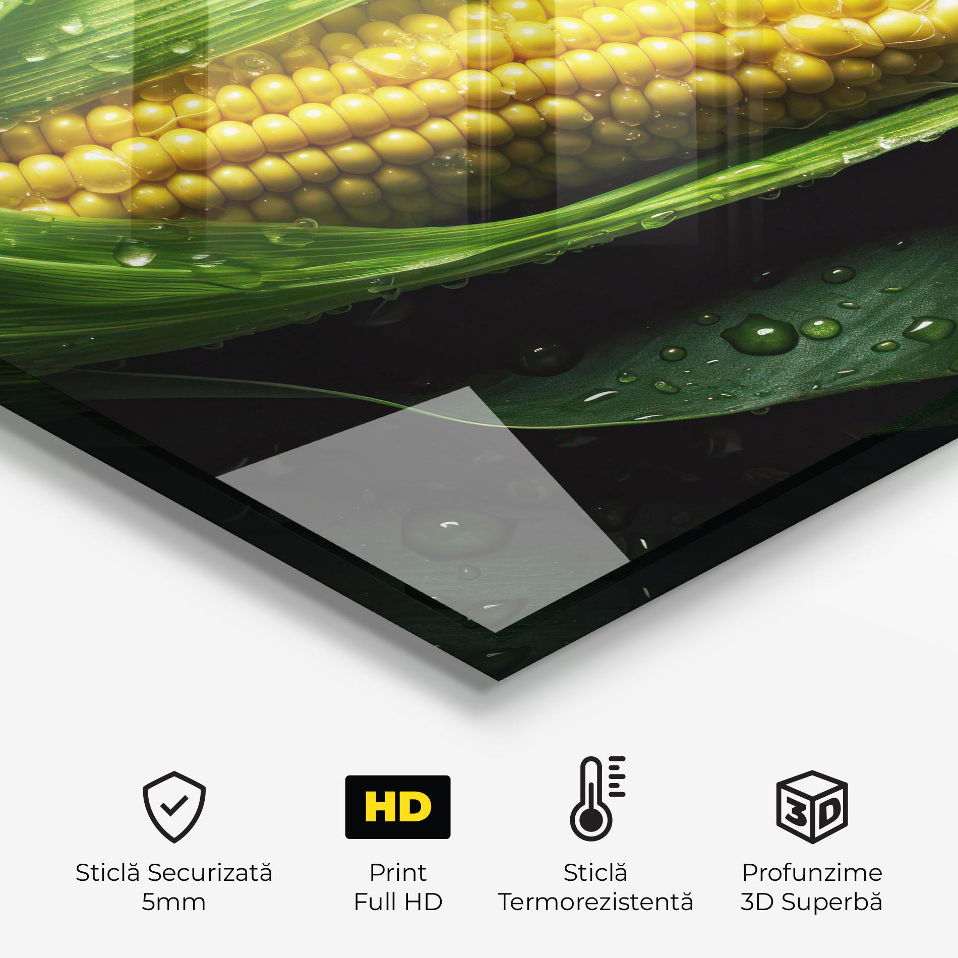 Panou Sticla Bucatarie Rainy Clean Corn mockup 2