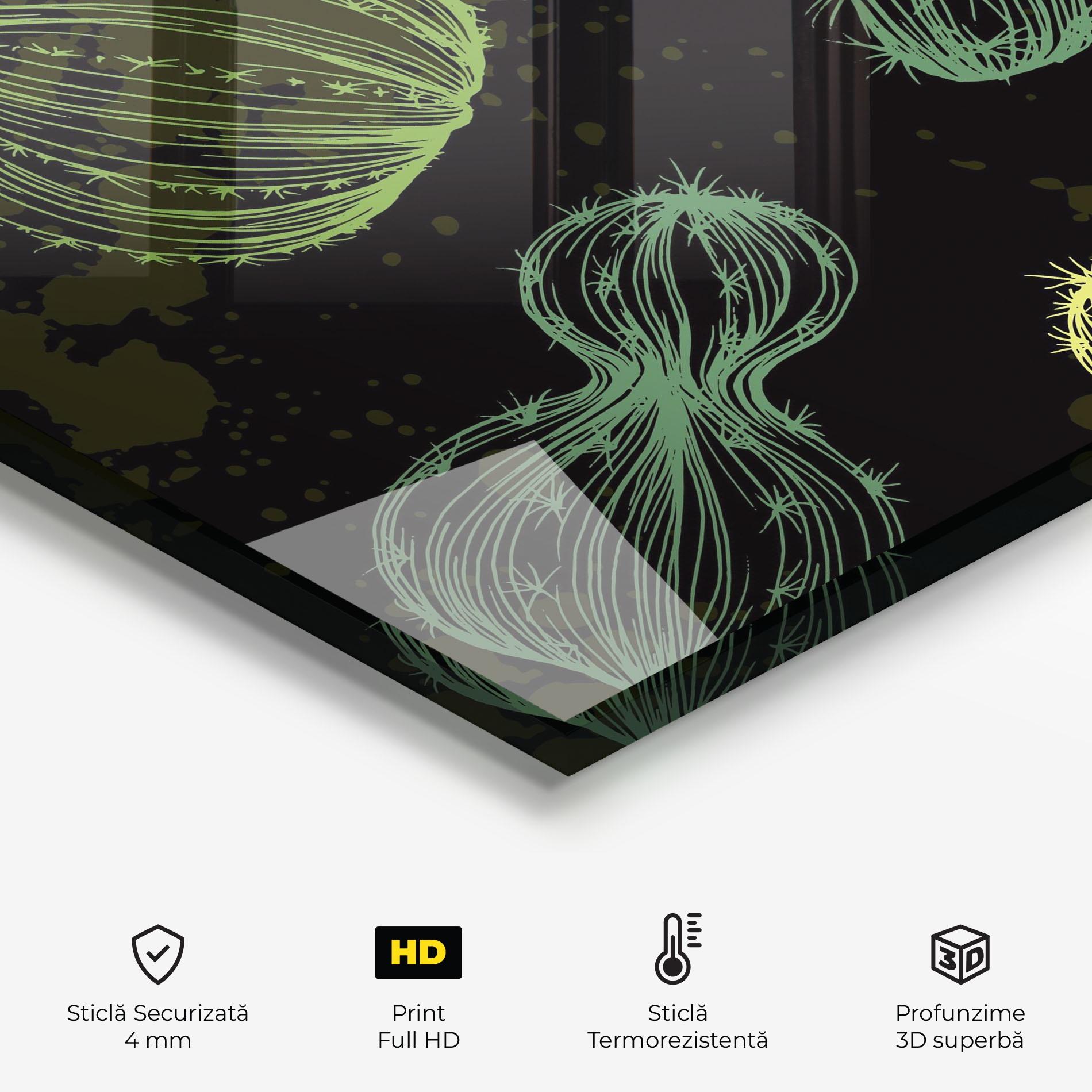 Panou Sticla Bucatarie Cactus Art mockup 2