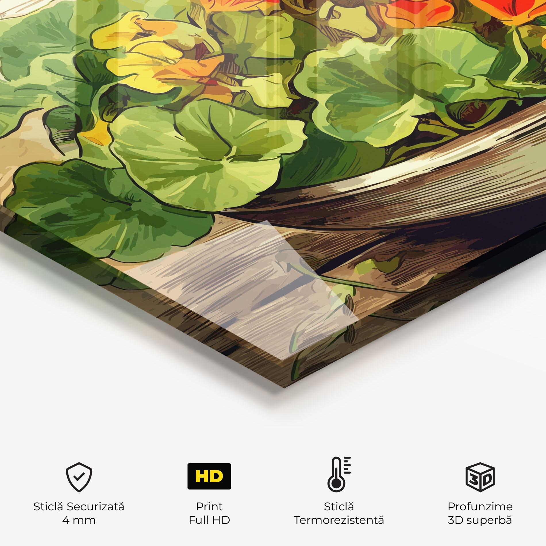 Panou Sticla Bucatarie Flower Food mockup 2