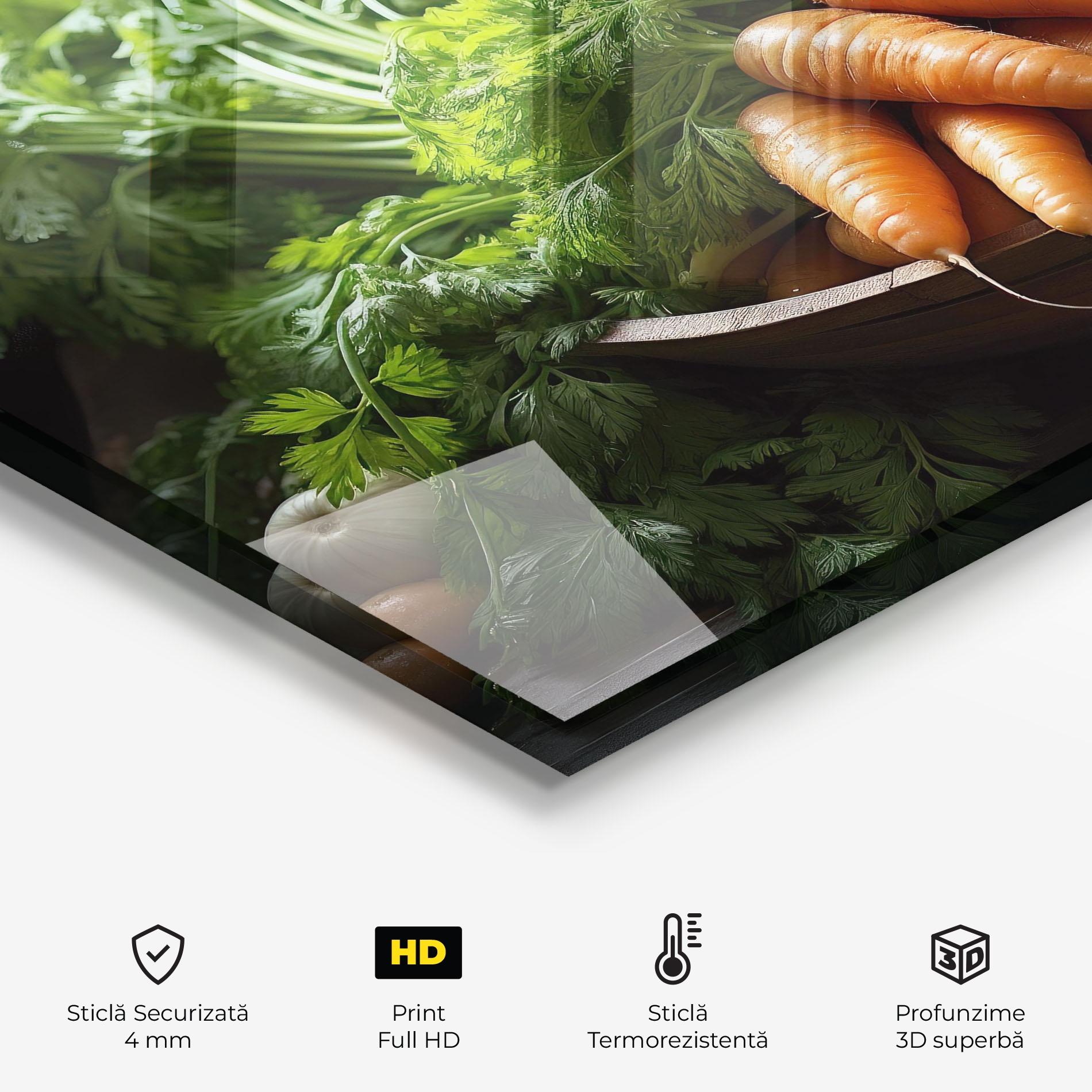 Panou Sticla Bucatarie Fresh Carrots Basket mockup 2