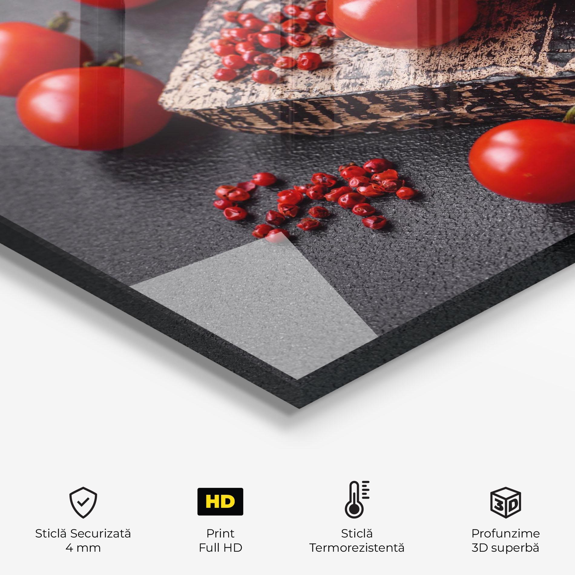 Panou Sticla Bucatarie Fresh Cherry Tomatoes mockup 2
