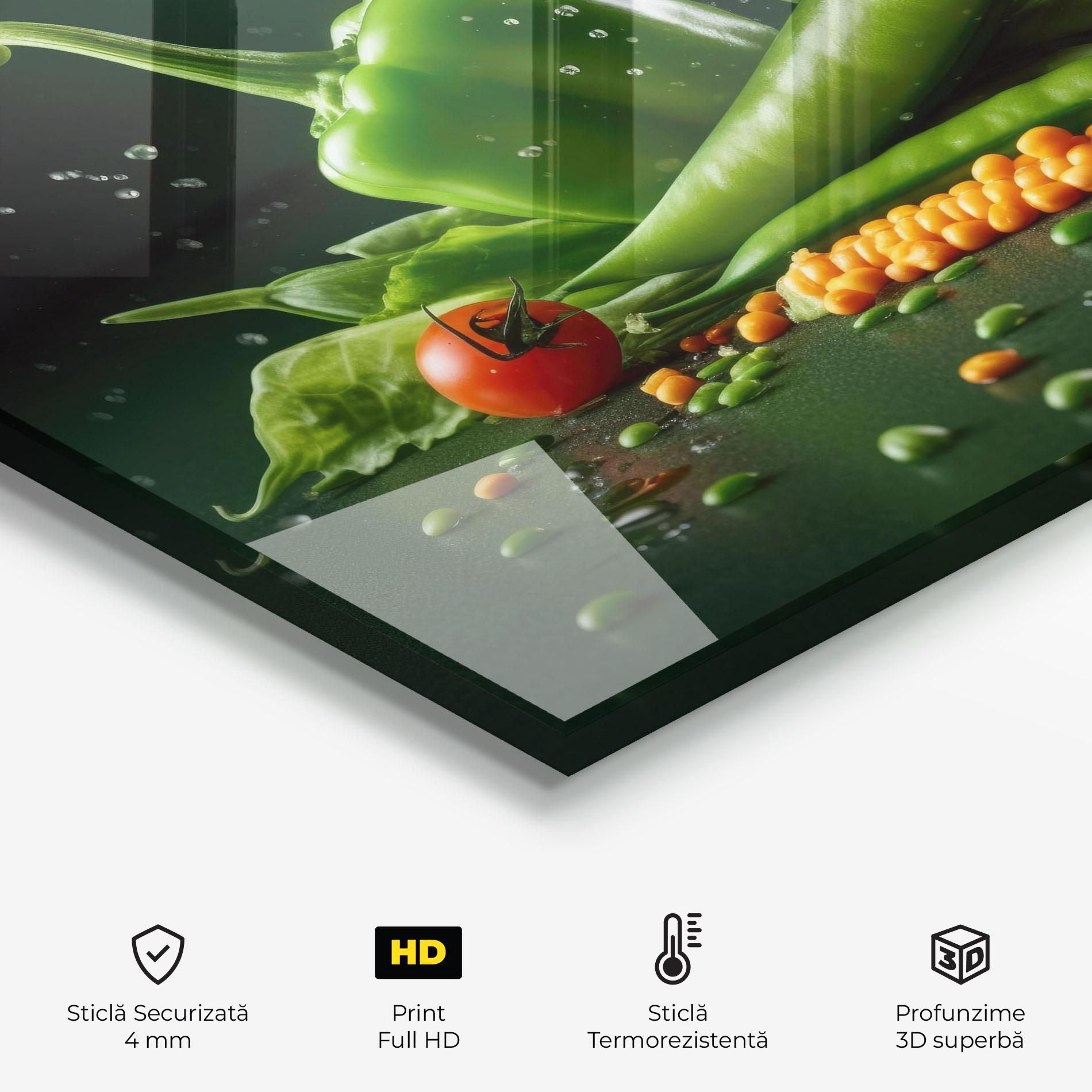 Panou Sticla Bucatarie Fresh Vegetables mockup 2