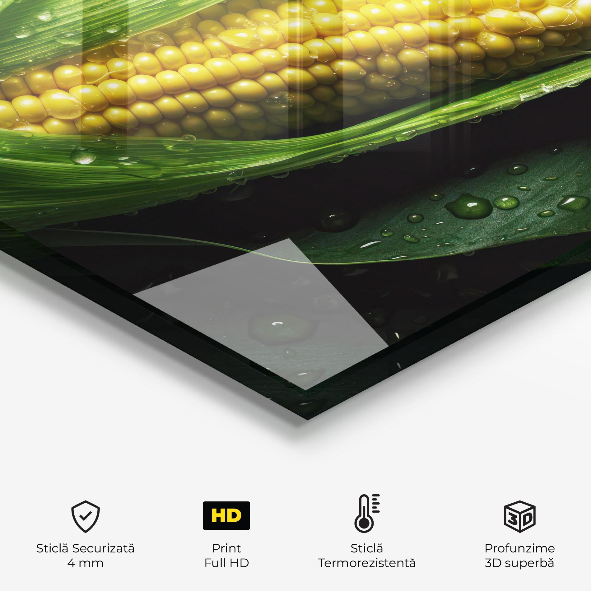 Panou Sticla Bucatarie Rainy Clean Corn mockup 2