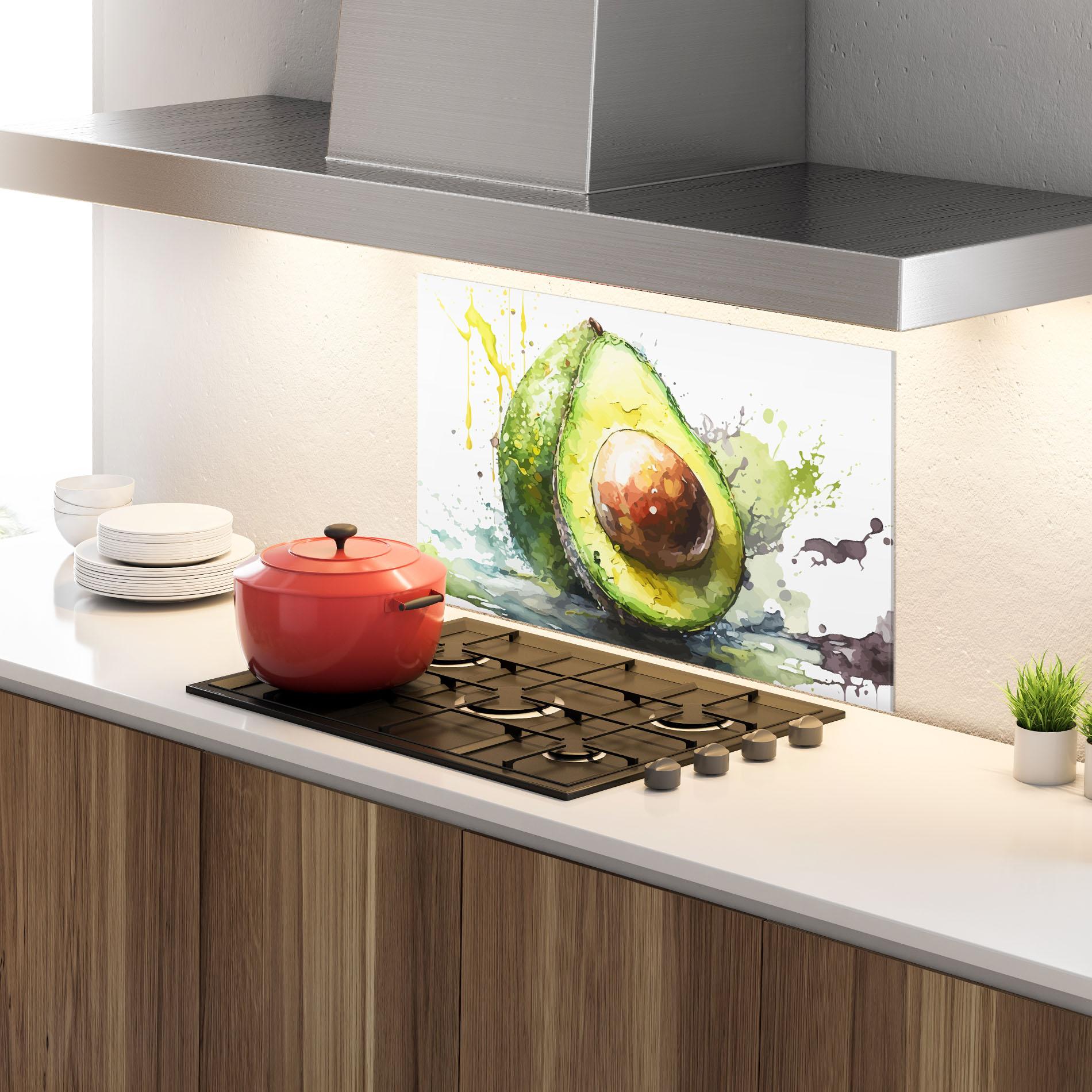 Panou Sticla Bucatarie Nice Avocado Art mockup 4