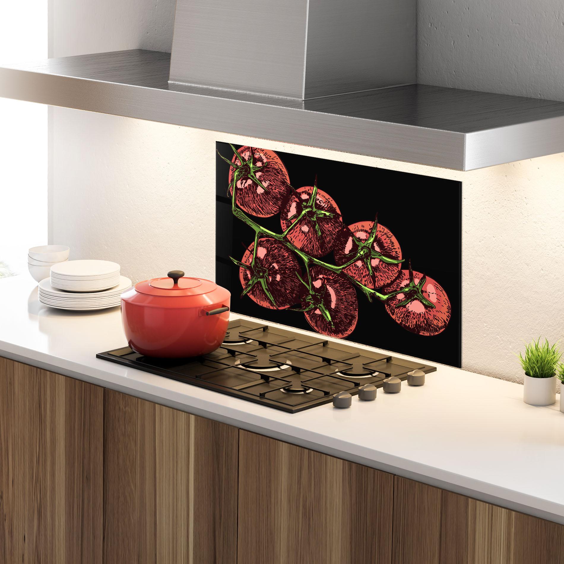 Panou Sticla Bucatarie Red Pastel Tomato mockup 4