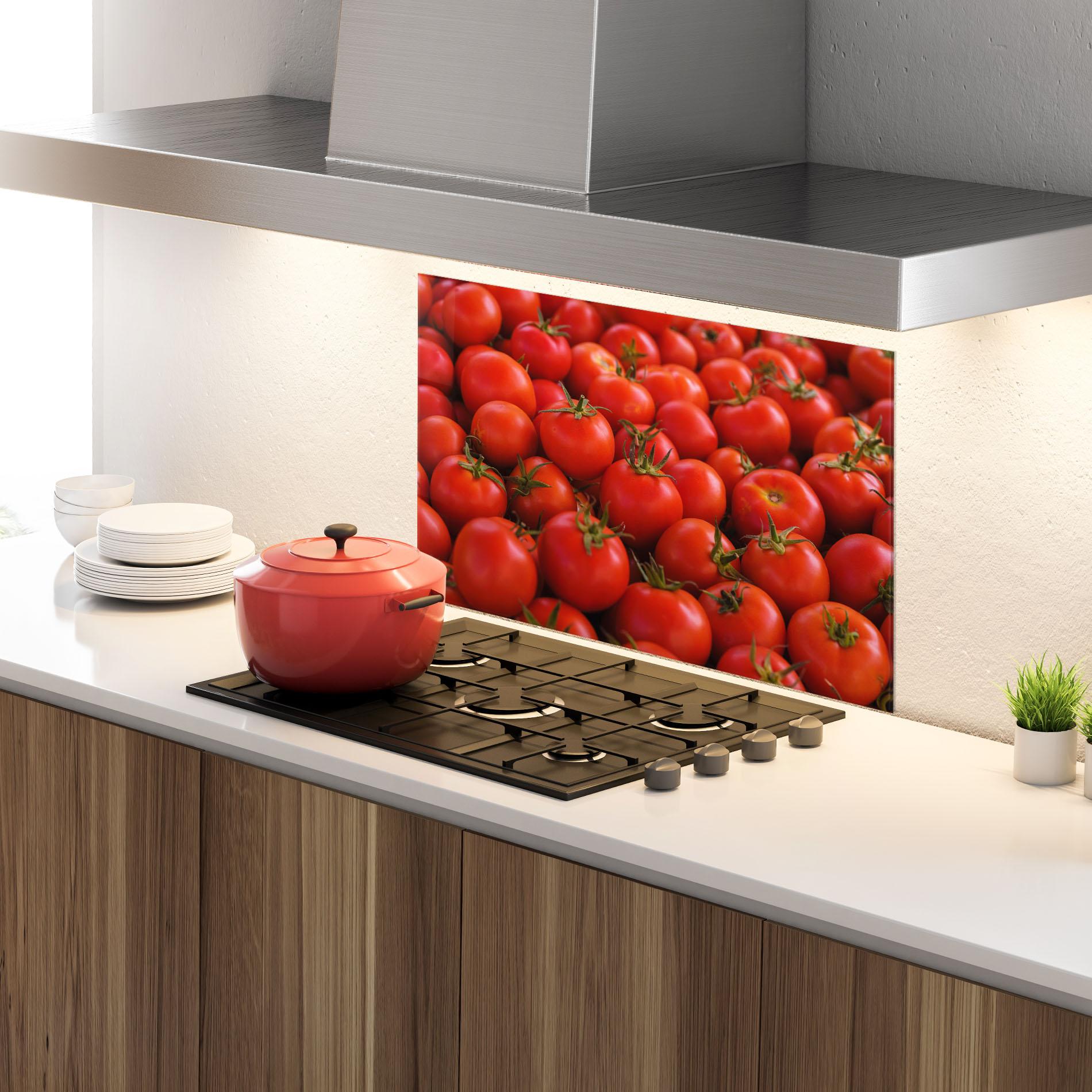 Panou Sticla Bucatarie Red Tomatoes Mix mockup 4