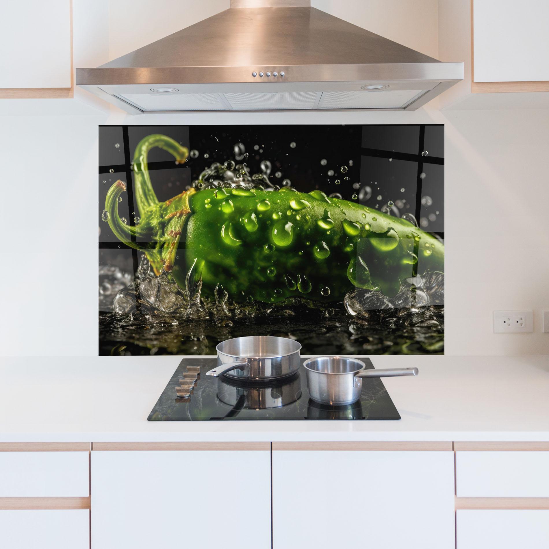 Panou Sticla Bucatarie Chili Splash mockup 5