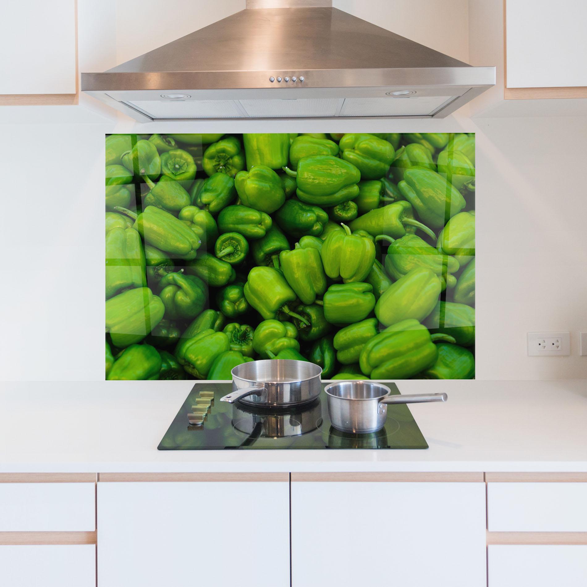 Panou Sticla Bucatarie Green Bellpepper mockup 5