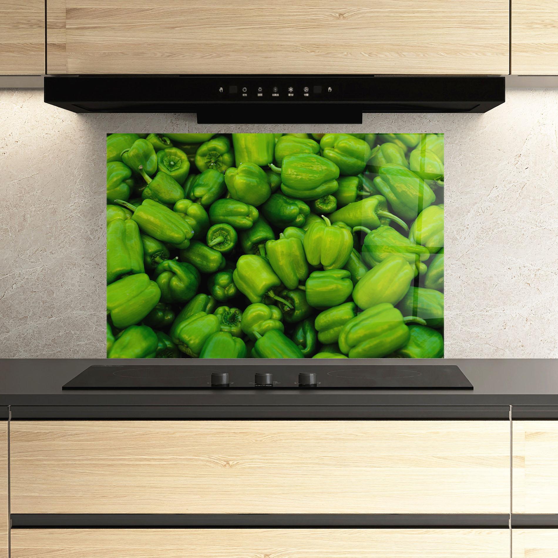Panou Sticla Bucatarie Green Bellpepper mockup 3