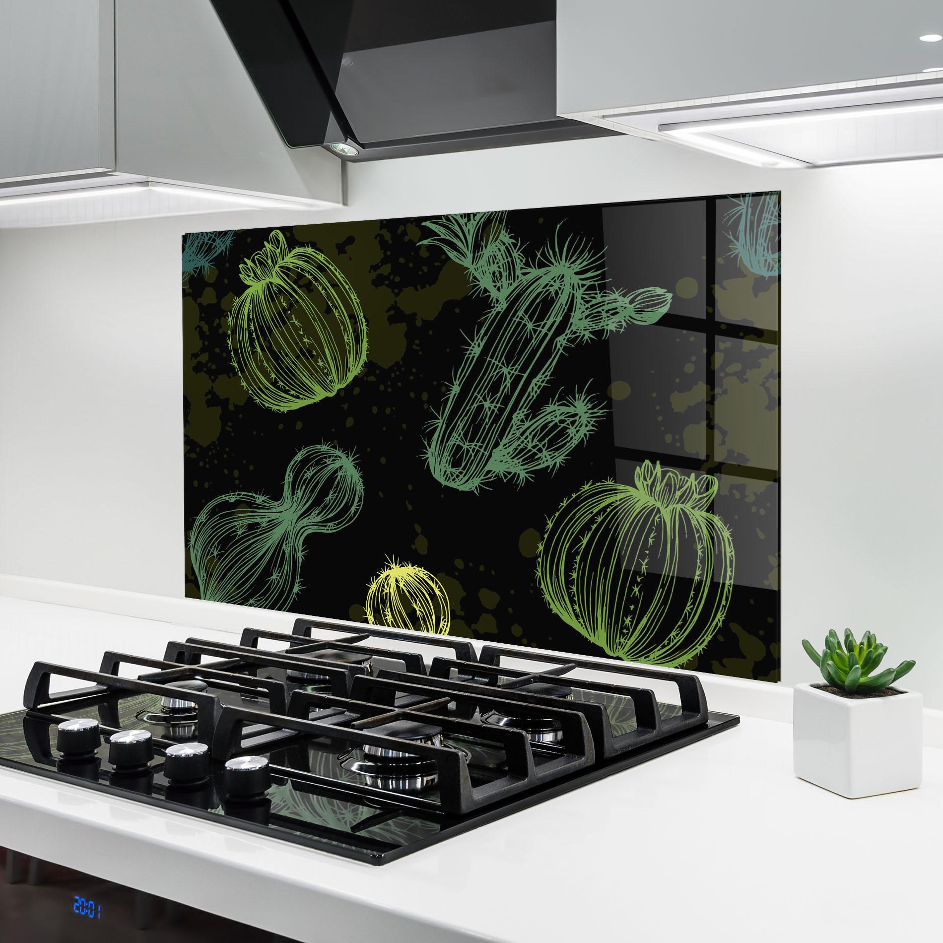 Panou Sticla Bucatarie Cactus Art mockup 6