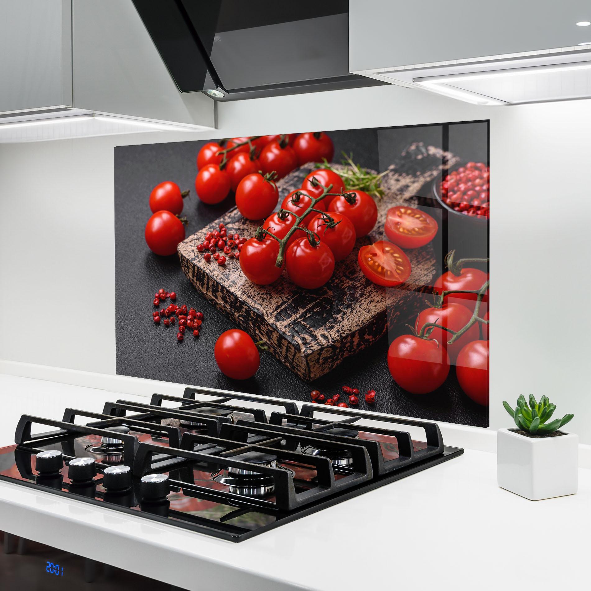Panou Sticla Bucatarie Fresh Cherry Tomatoes mockup 6