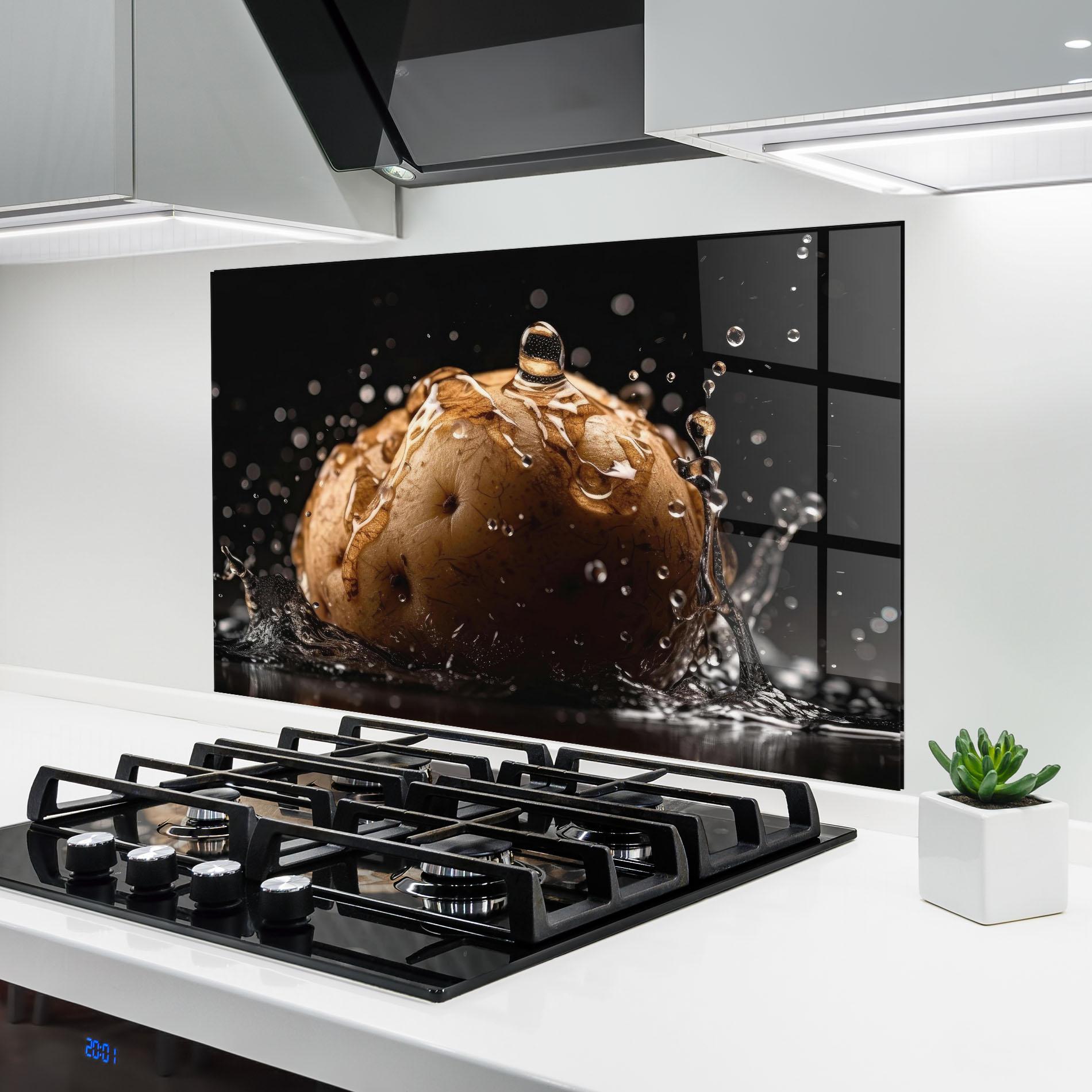 Panou Sticla Bucatarie Potato Splash mockup 6