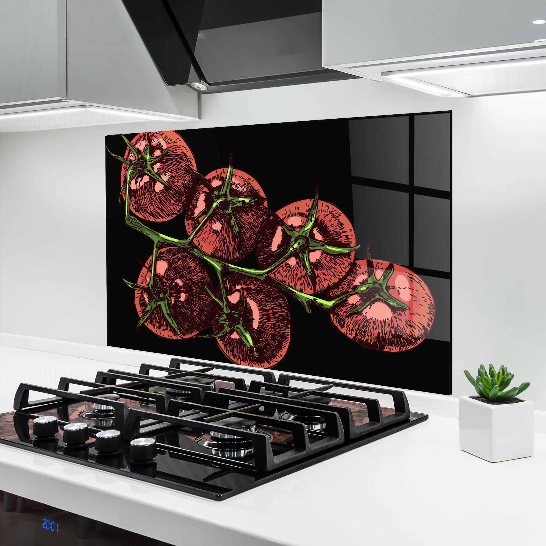 Panou Sticla Bucatarie Red Pastel Tomato mockup 6