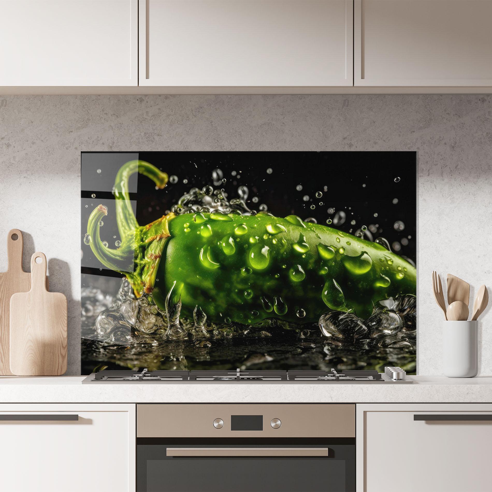 Panou Sticla Bucatarie Chili Splash mockup 7