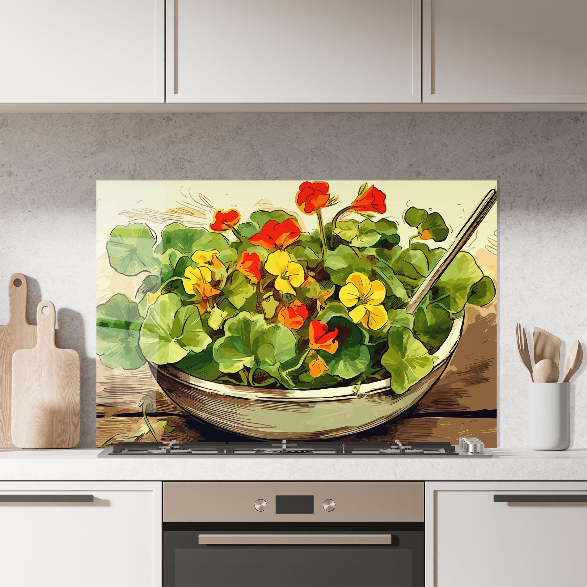 Panou Sticla Bucatarie Flower Food mockup 7