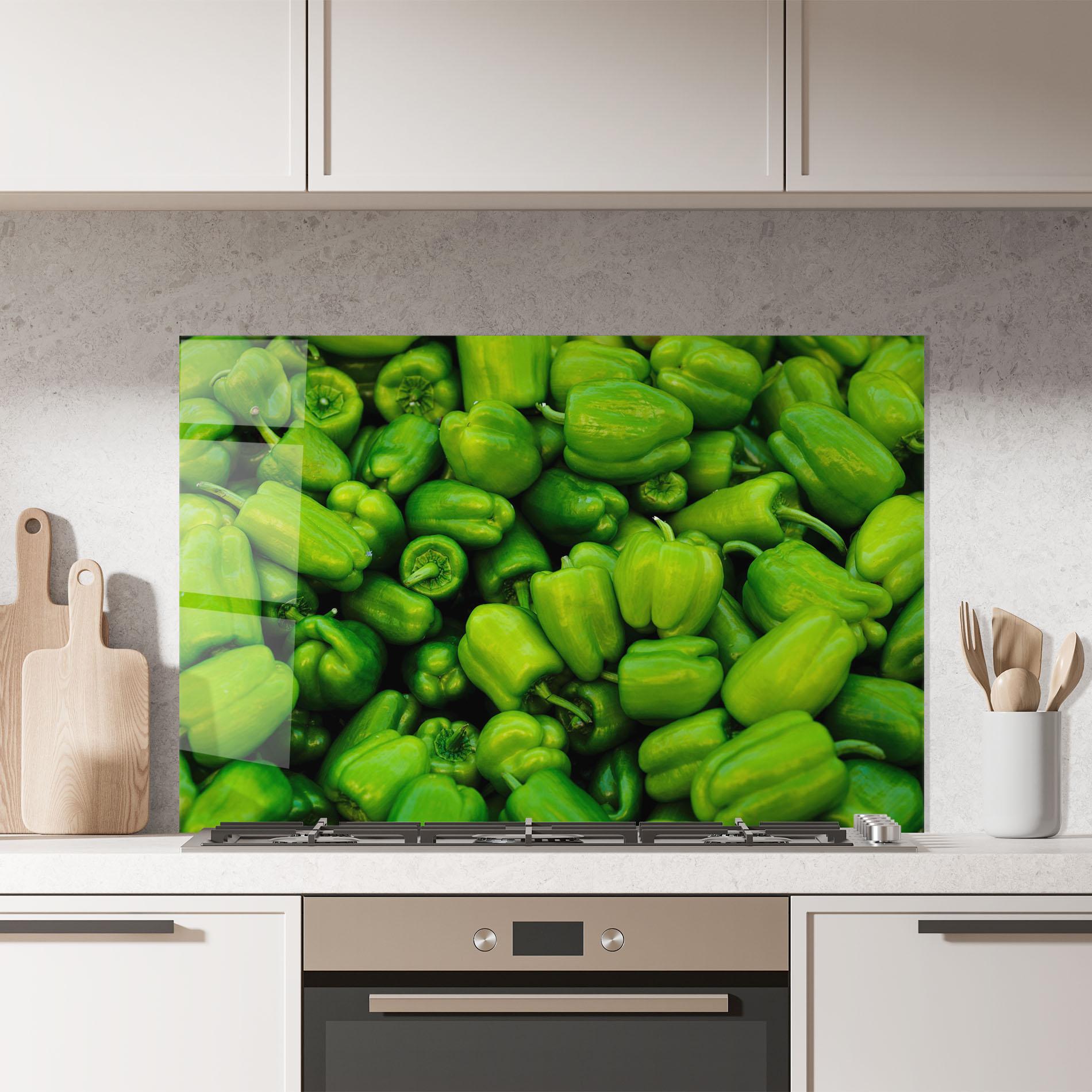 Panou Sticla Bucatarie Green Bellpepper mockup 7