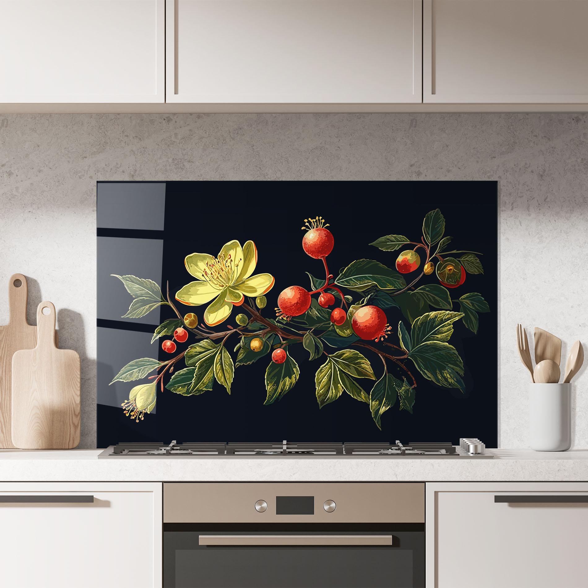 Panou Sticla Bucatarie Yellow Flower Food mockup 7