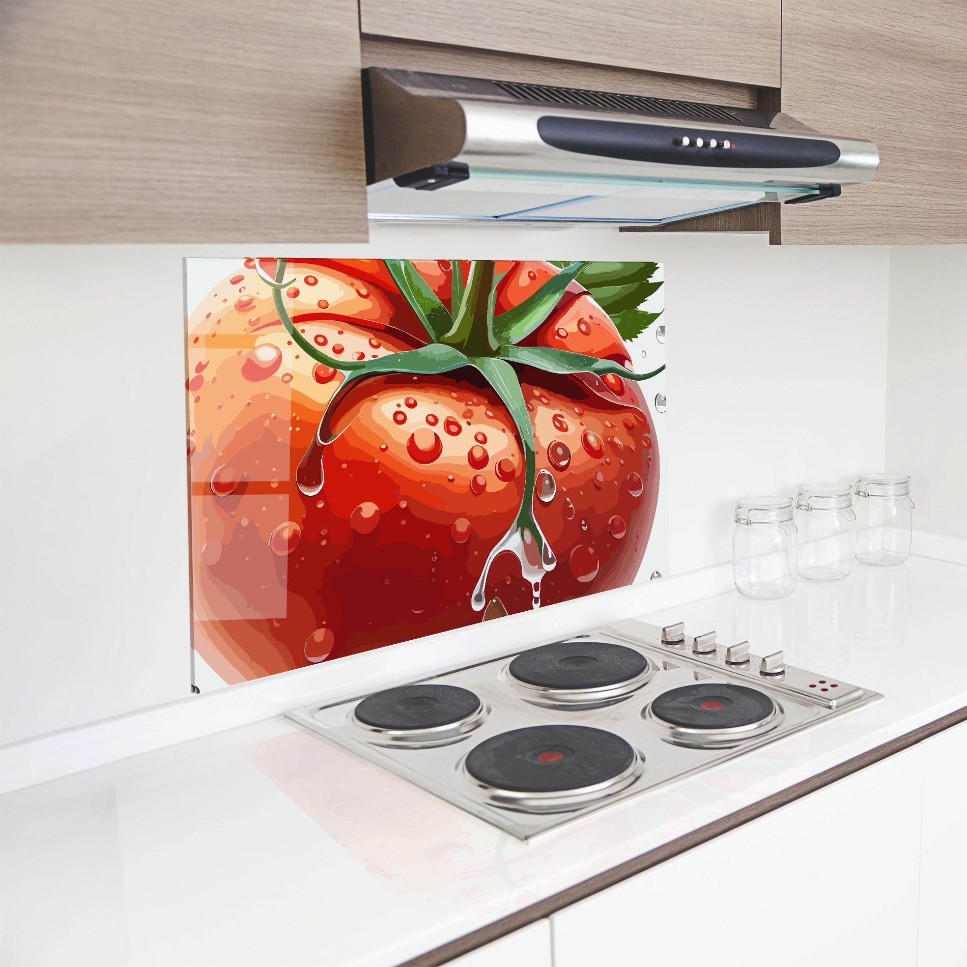 Panou Sticla Bucatarie Close Tomato mockup 8