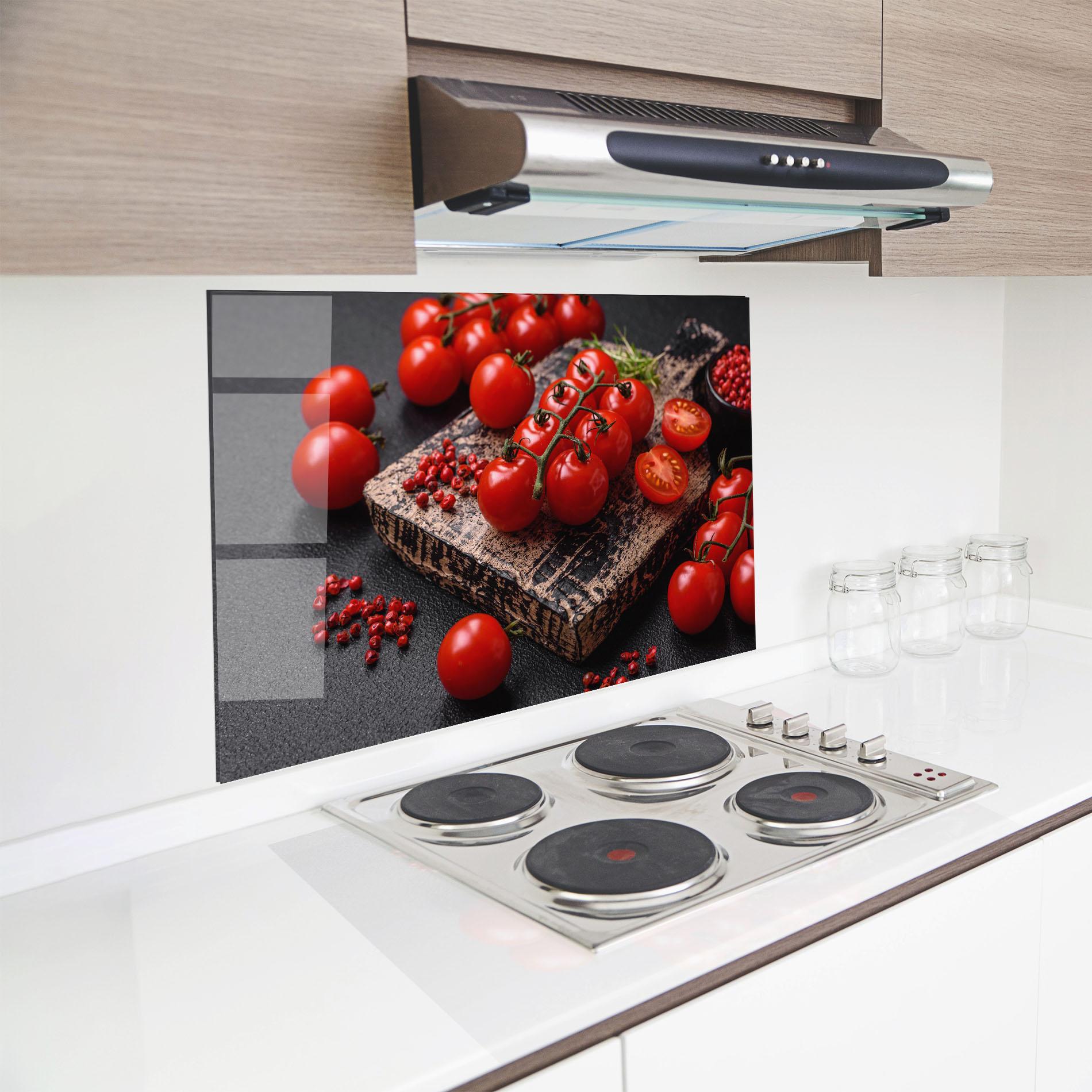 Panou Sticla Bucatarie Fresh Cherry Tomatoes mockup 8