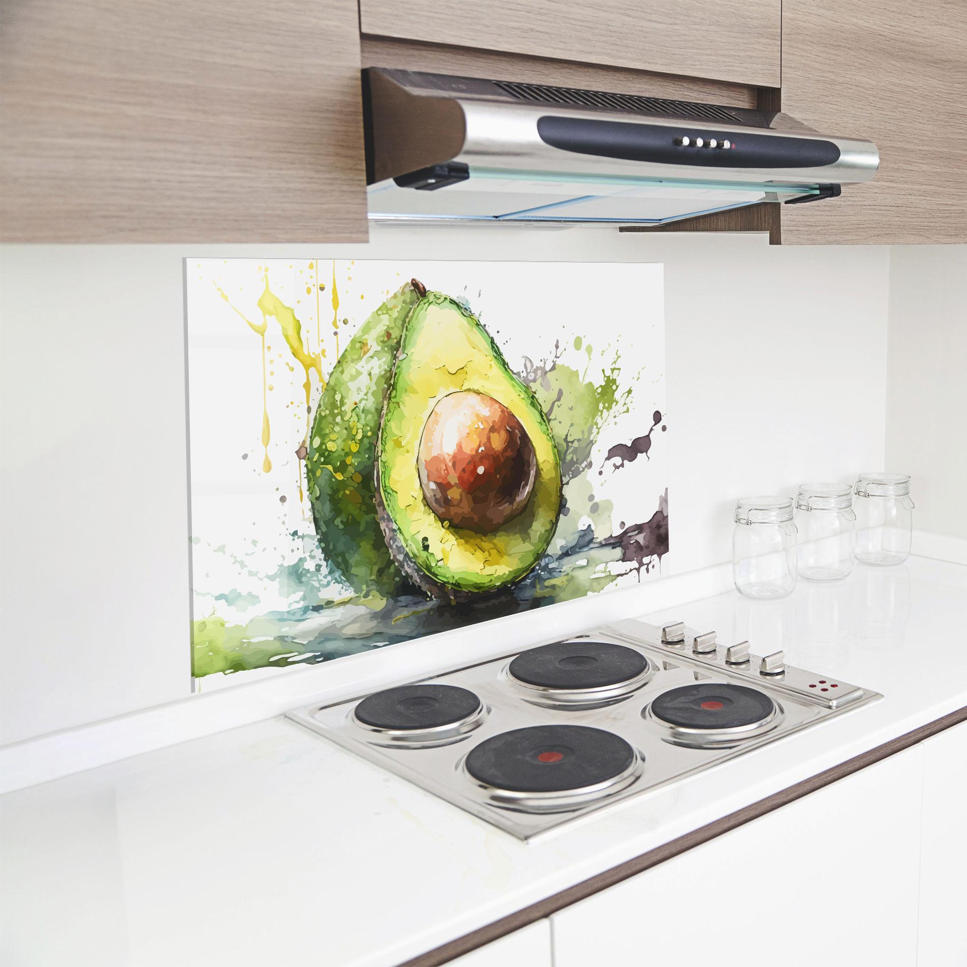 Panou Sticla Bucatarie Nice Avocado Art mockup 8