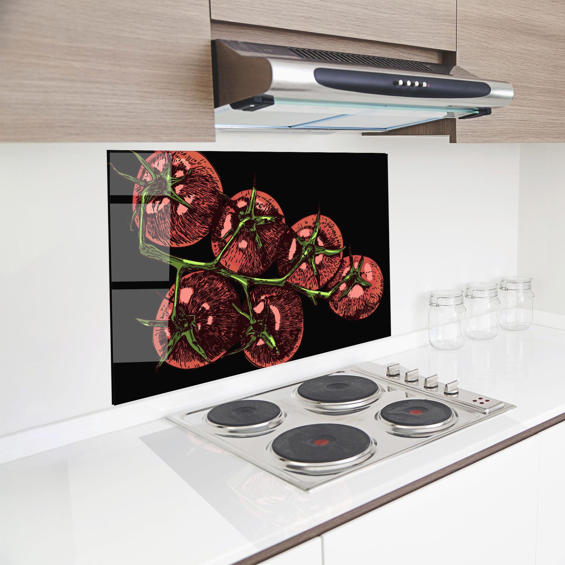 Panou Sticla Bucatarie Red Pastel Tomato mockup 8