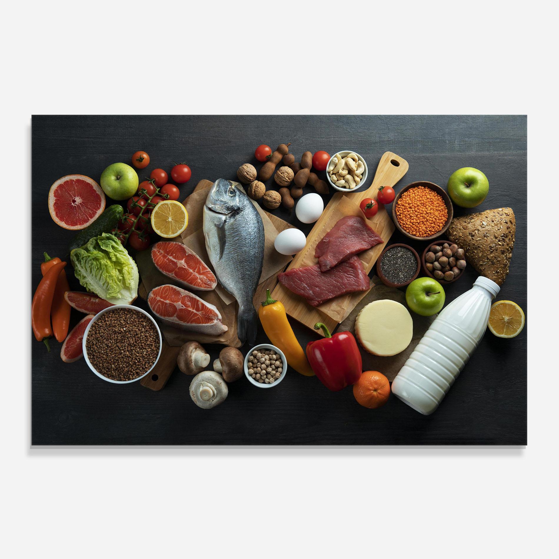 Panou Sticla Bucatarie Food Ingredients mockup 0
