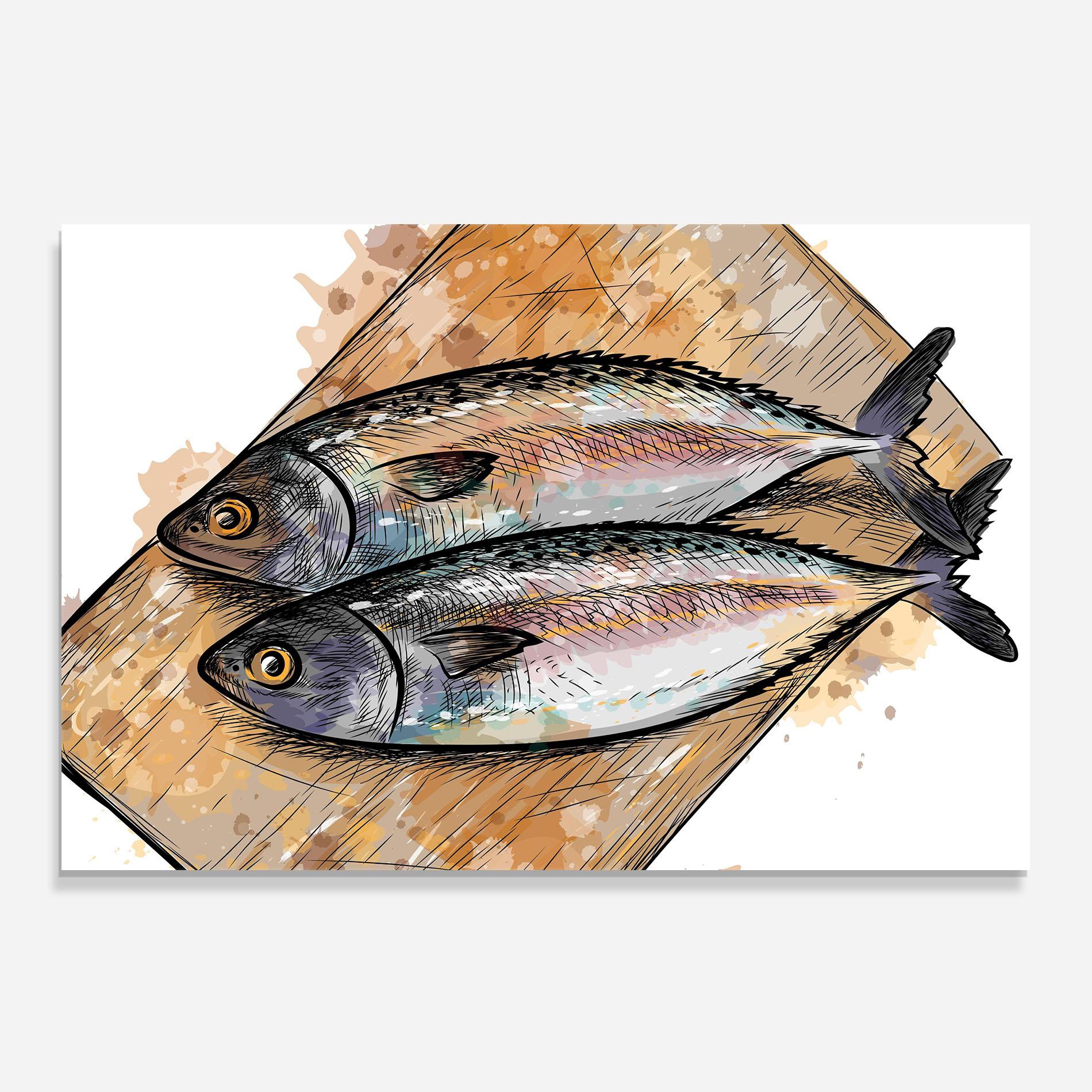 Panou Sticla Bucatarie Grilled Fish mockup 0