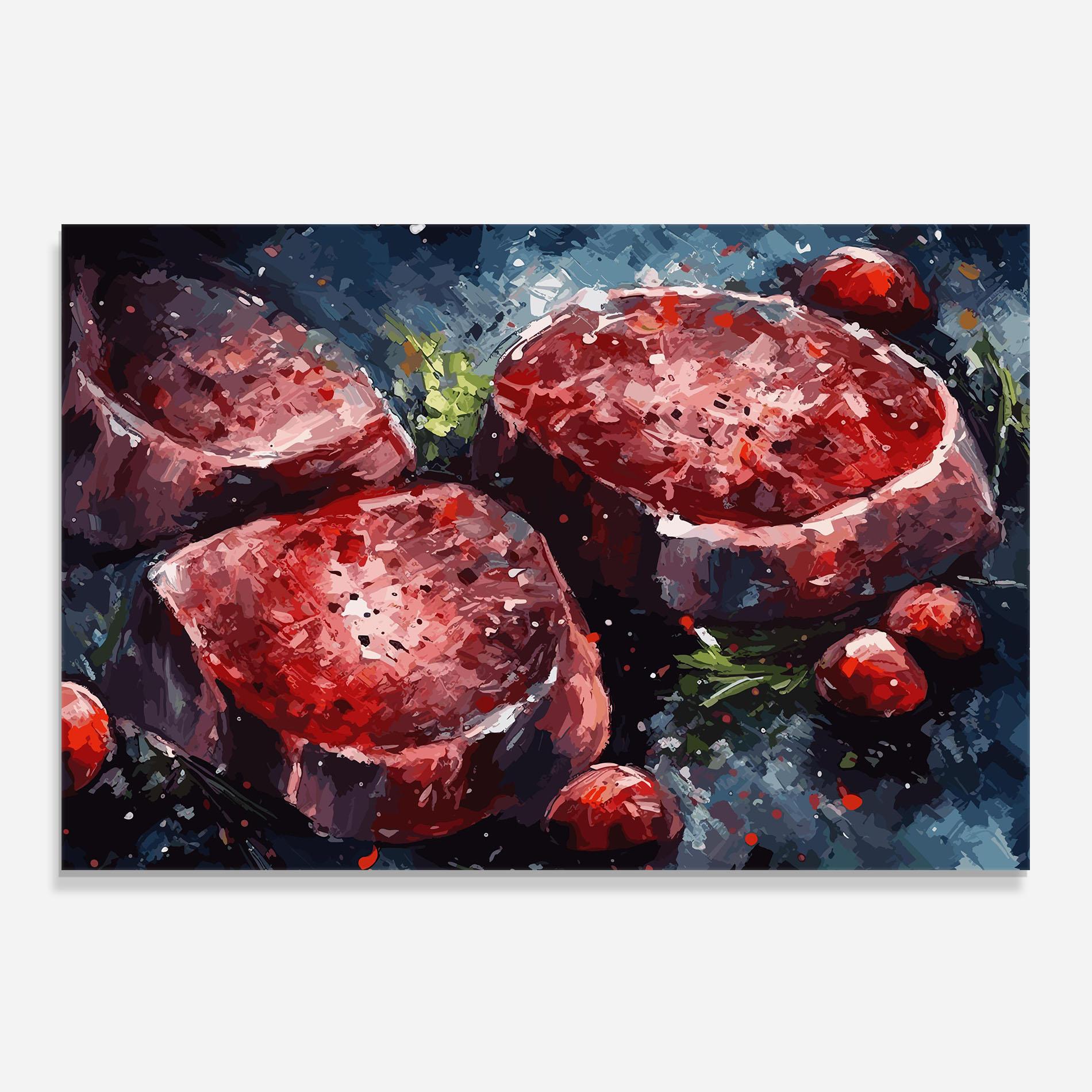 Panou Sticla Bucatarie Meat Art mockup 0