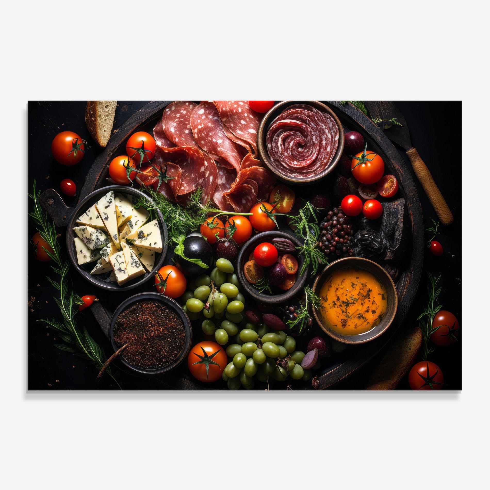 Panou Sticla Bucatarie Meats Assortment mockup 0