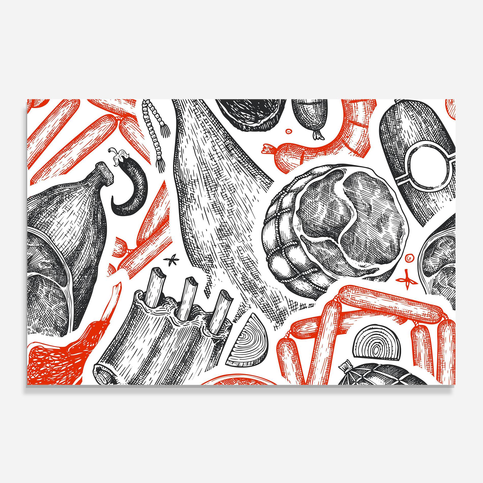 Panou Sticla Bucatarie Orange Grey Meat mockup 0