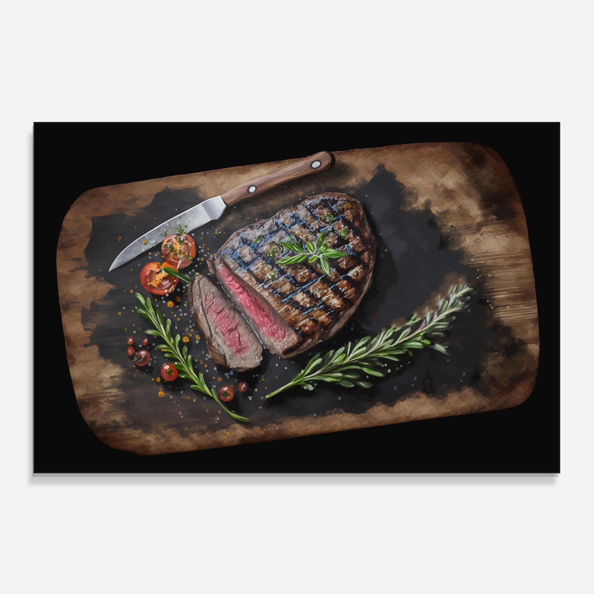 Panou Sticla Bucatarie Tasty Meat mockup 0