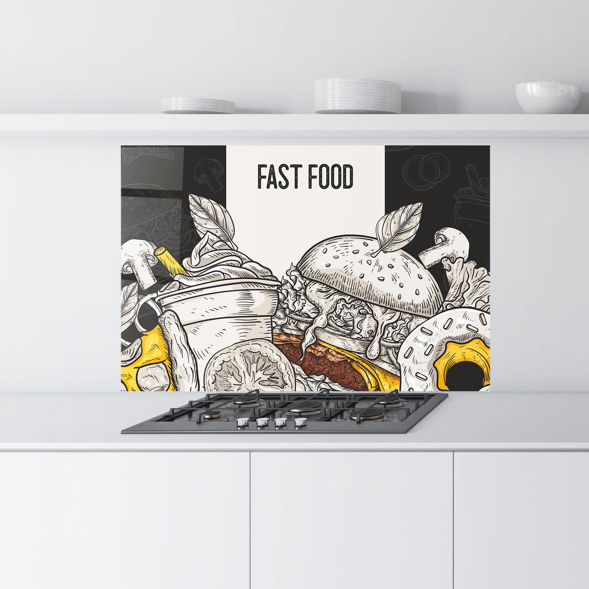 Panou Sticla Bucatarie Fast Food mockup 9