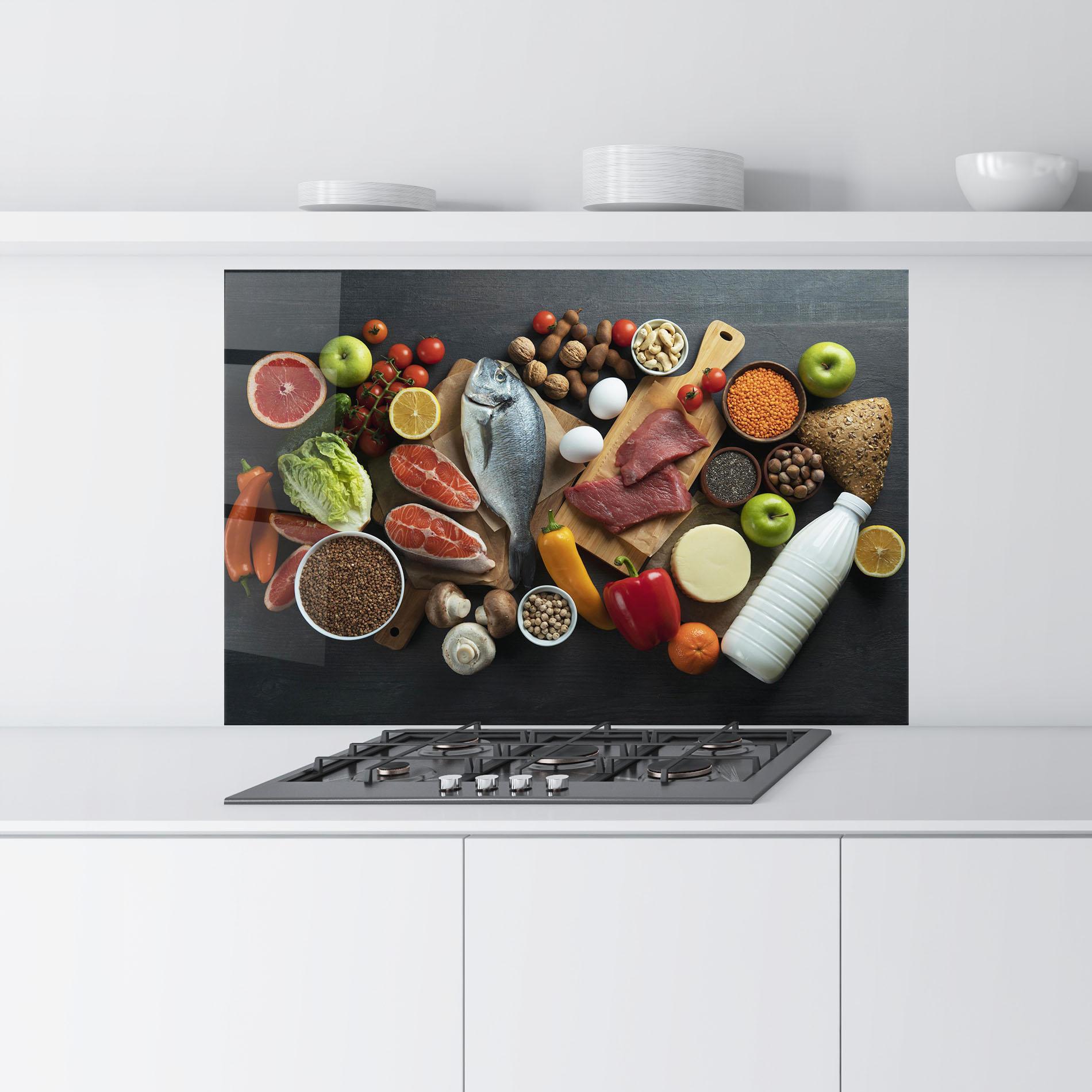 Panou Sticla Bucatarie Food Ingredients mockup 9