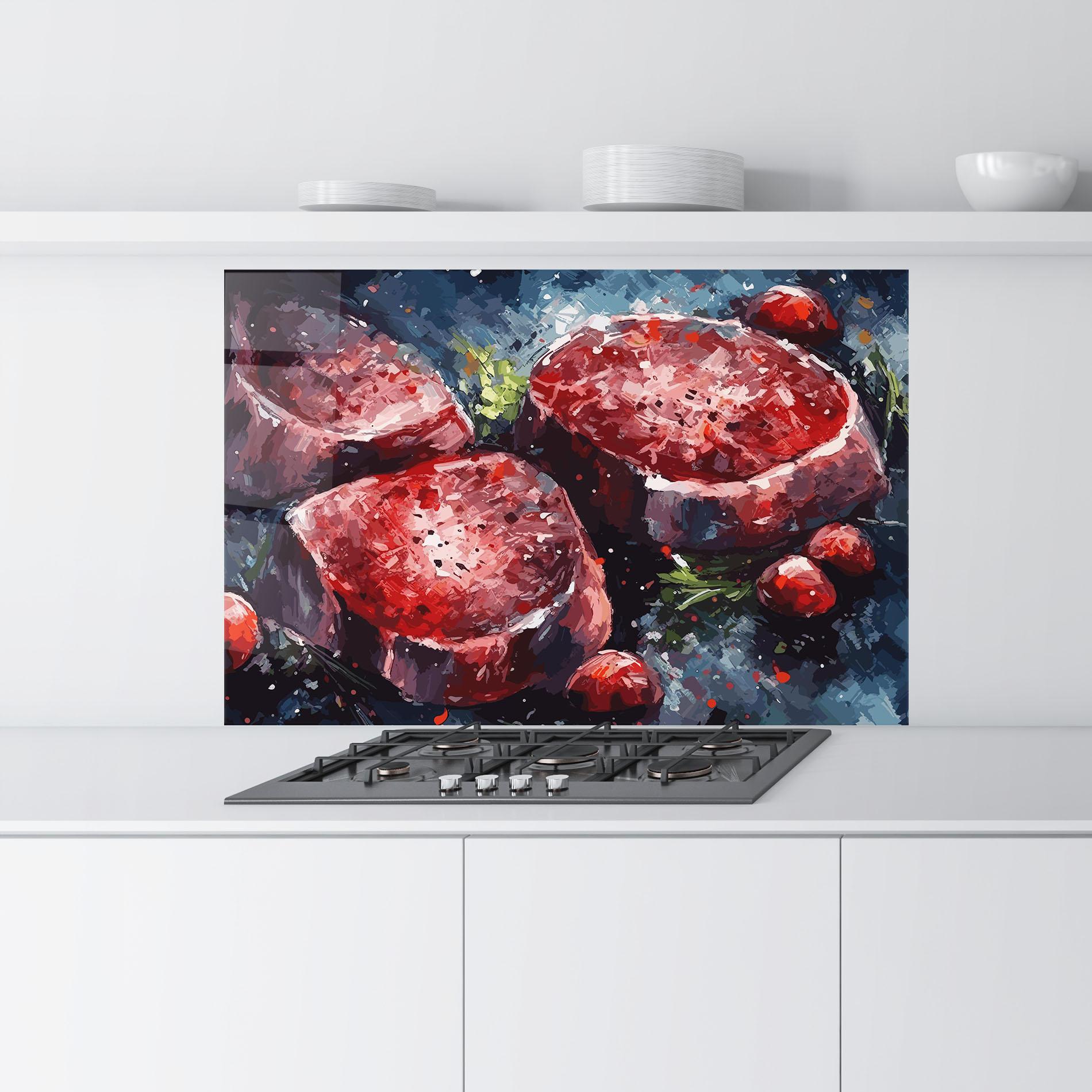 Panou Sticla Bucatarie Meat Art mockup 9