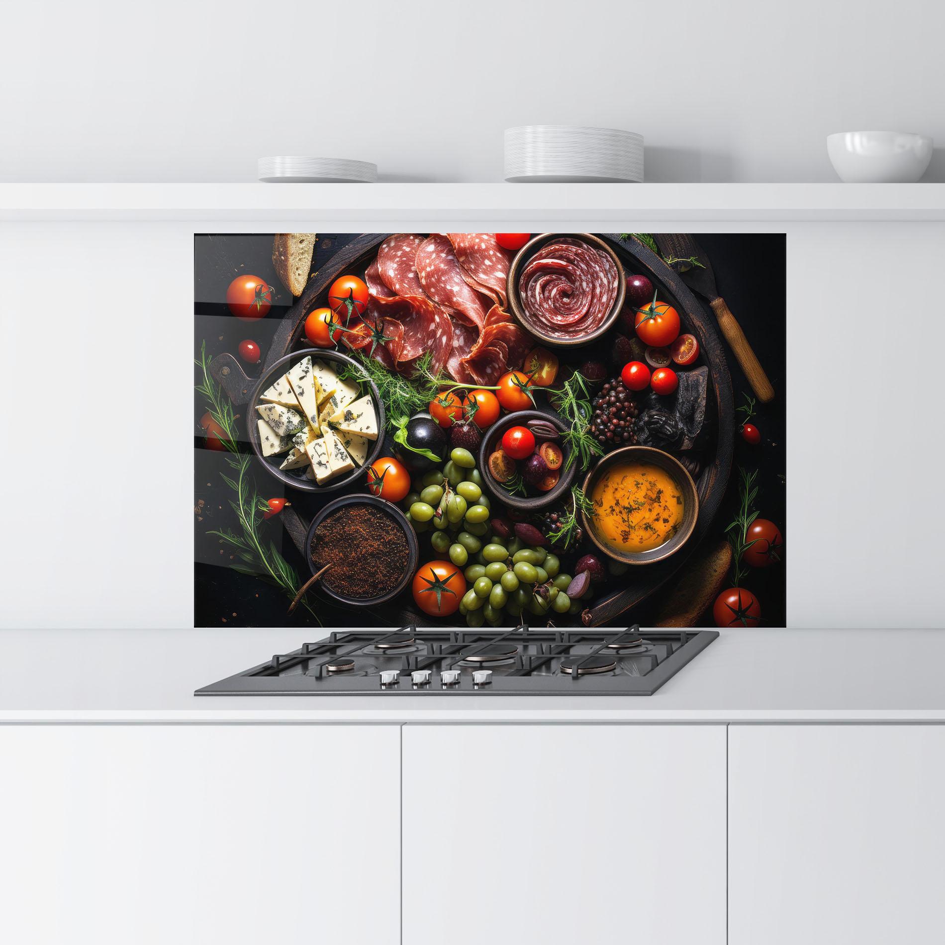 Panou Sticla Bucatarie Meats Assortment mockup 9