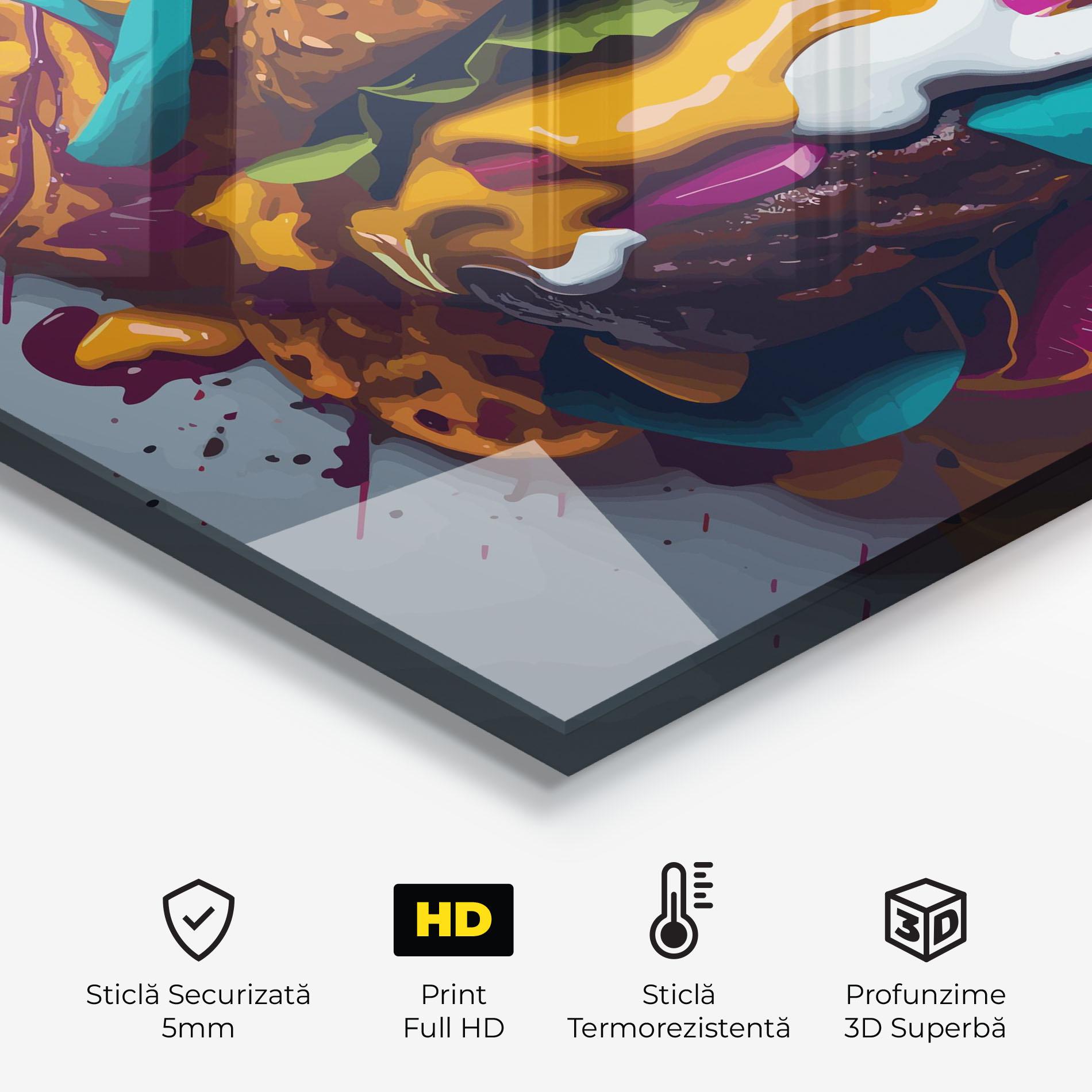 Panou Sticla Bucatarie Burger Color Mix mockup 2