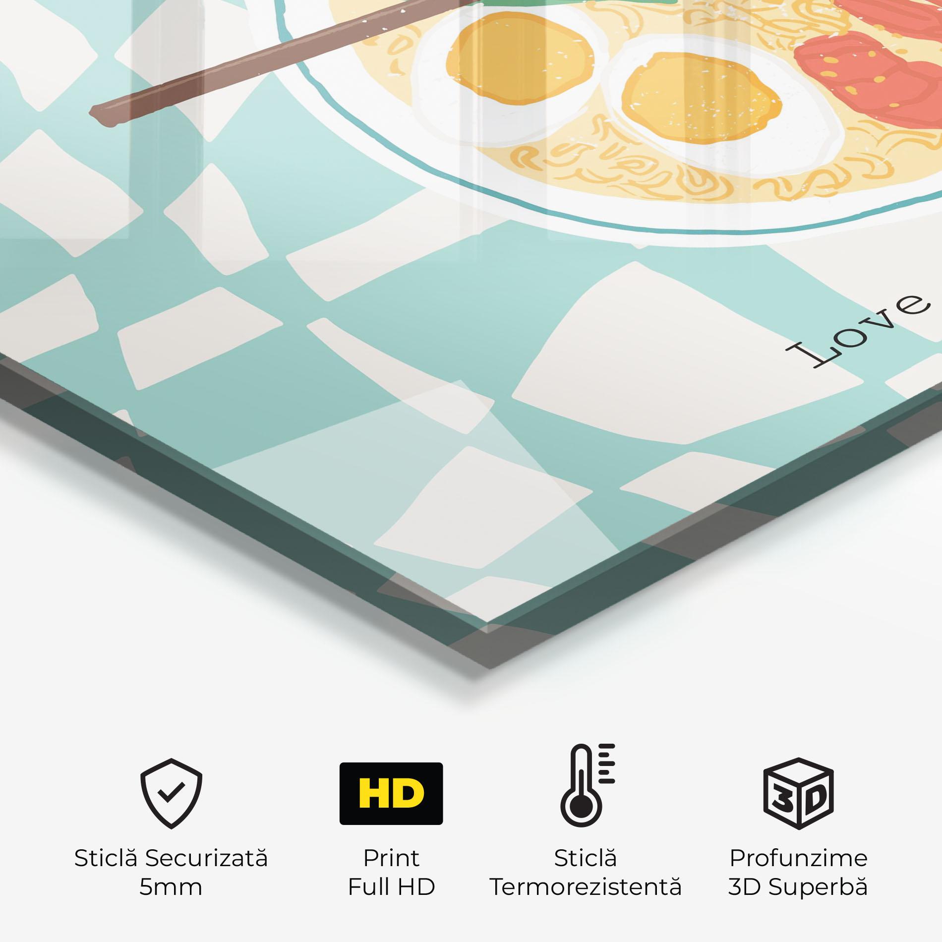 Panou Sticla Bucatarie Food Love mockup 2