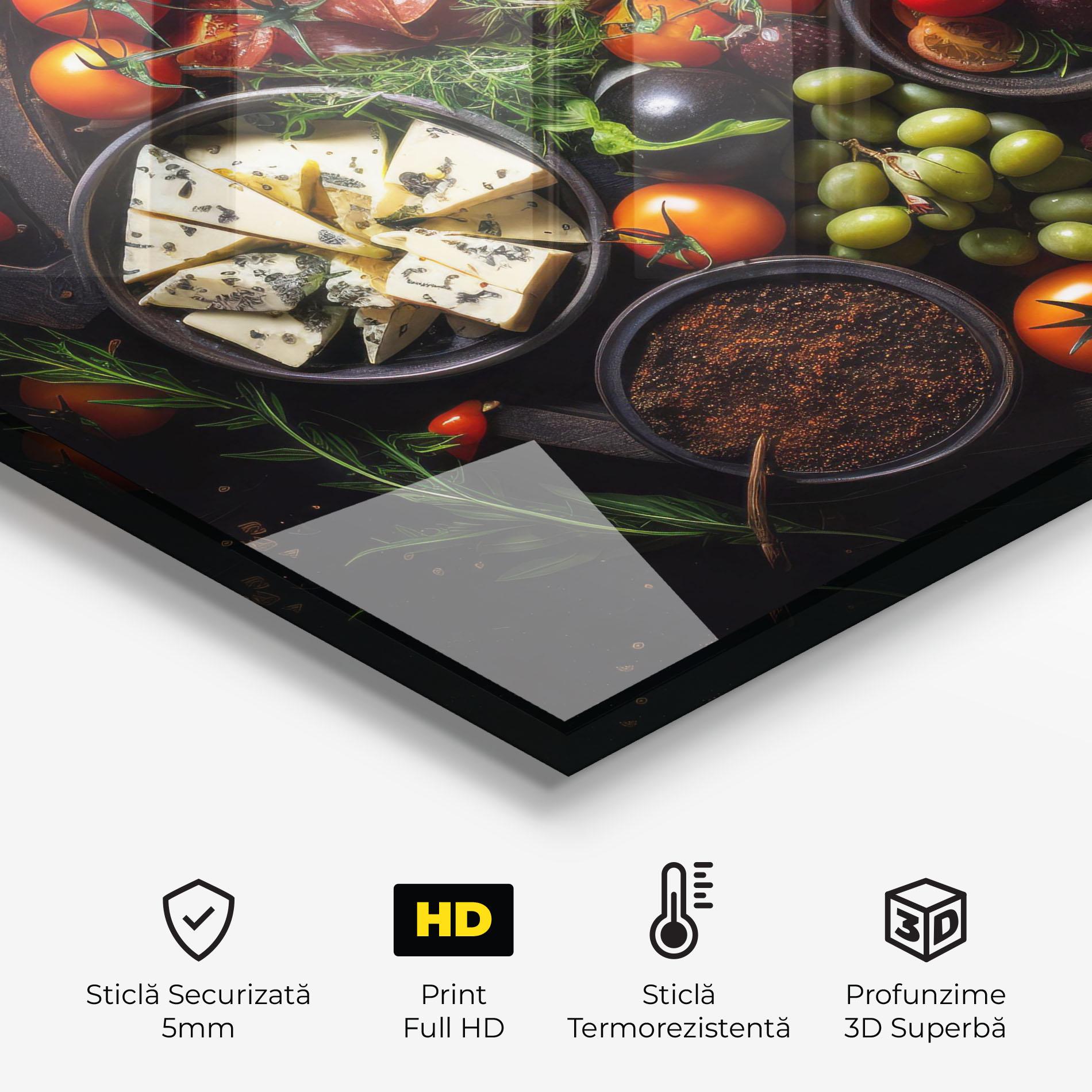 Panou Sticla Bucatarie Meats Assortment mockup 2