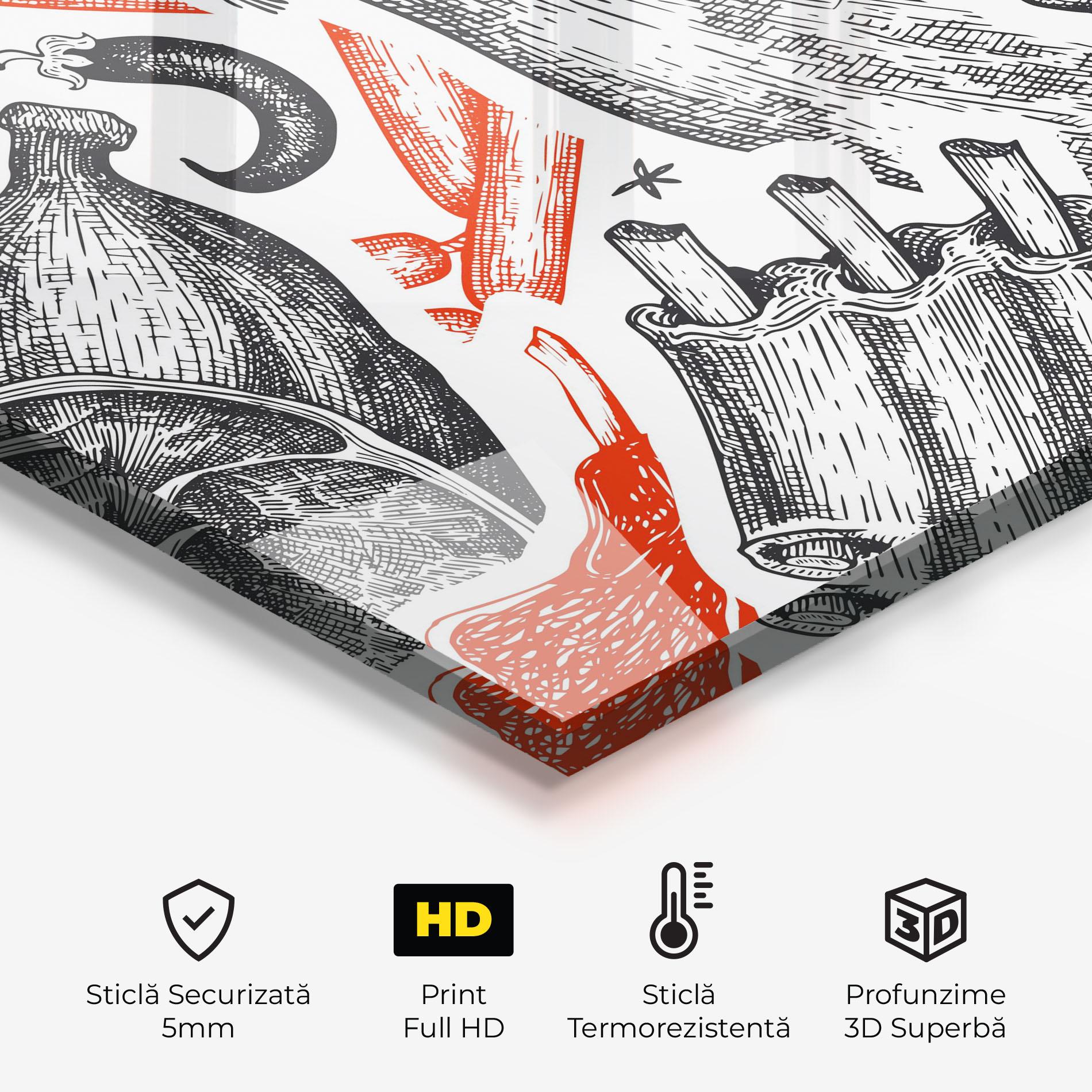 Panou Sticla Bucatarie Orange Grey Meat mockup 2