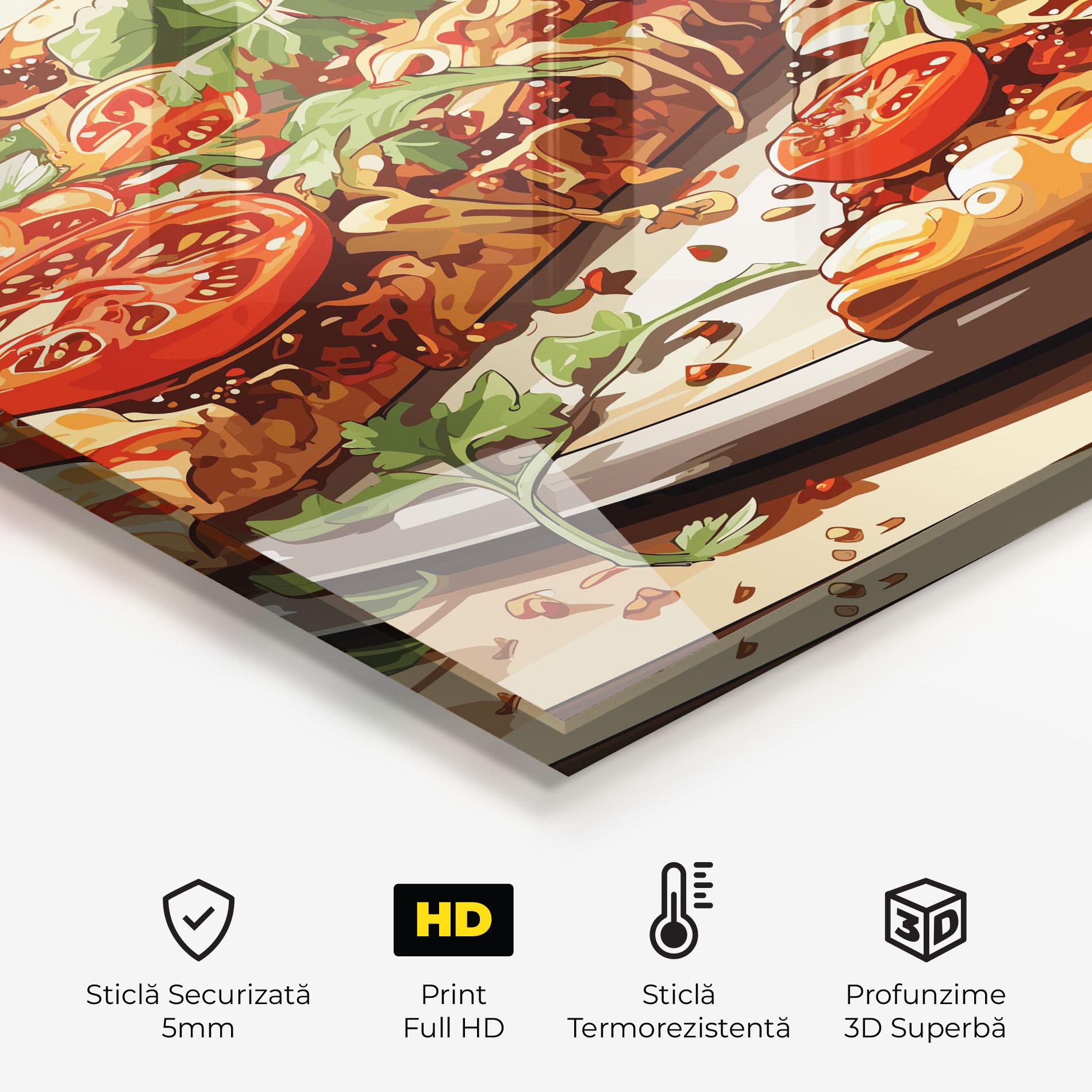 Panou Sticla Bucatarie Pizza View mockup 2