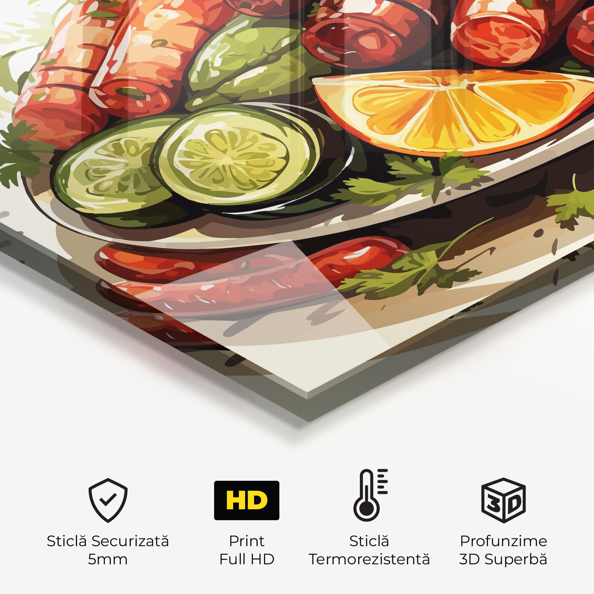 Panou Sticla Bucatarie Tasty Sousages mockup 2