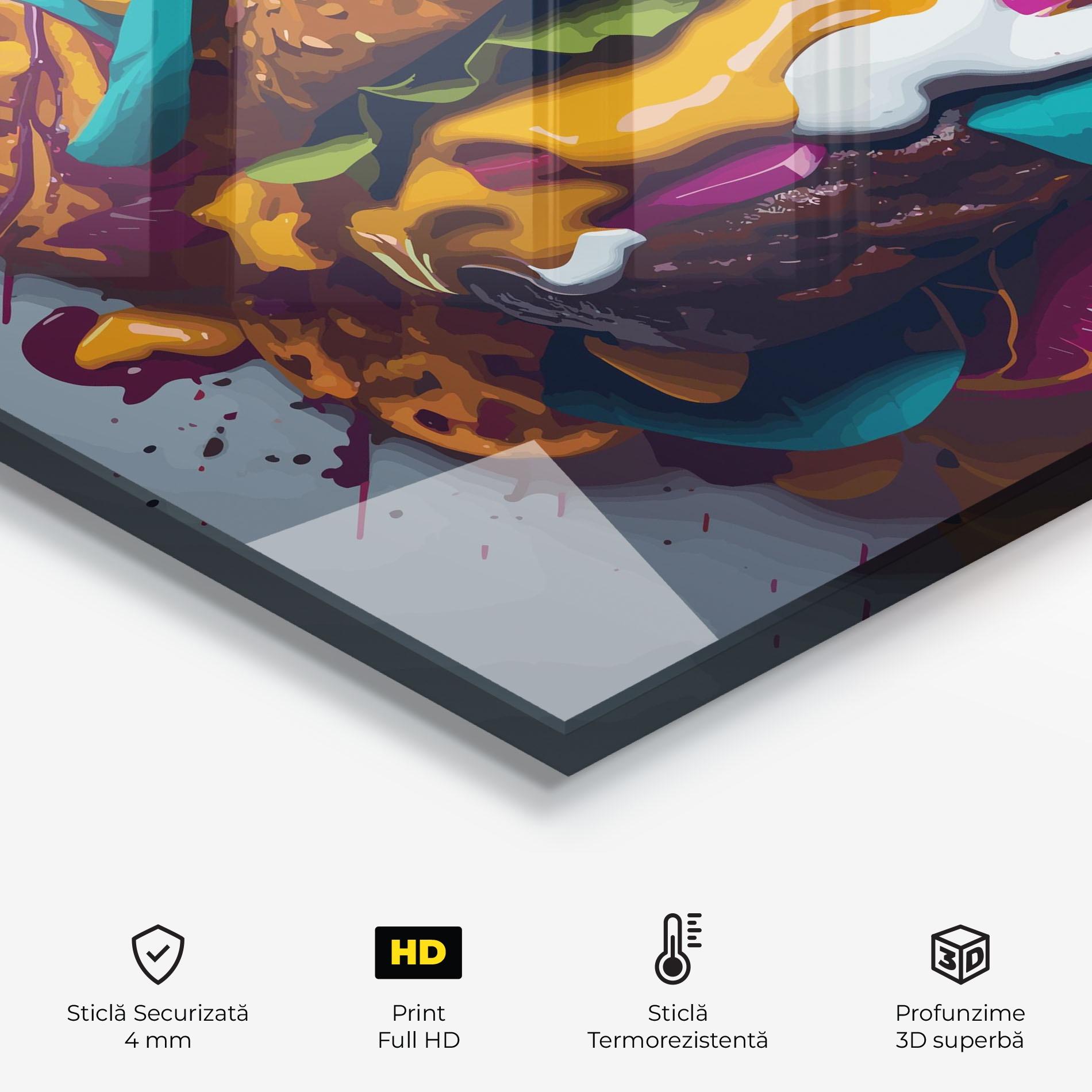 Panou Sticla Bucatarie Burger Color Mix mockup 2