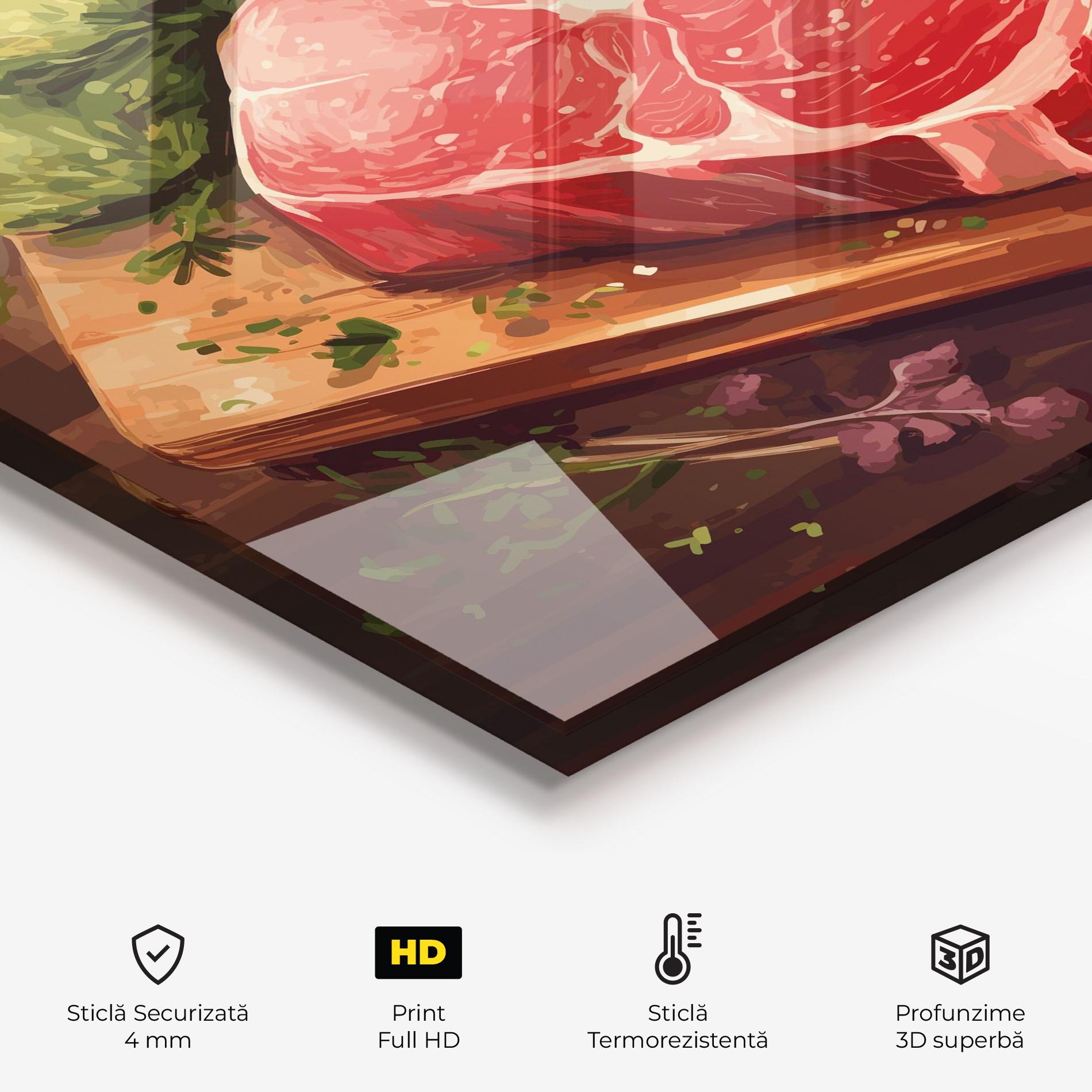 Panou Sticla Bucatarie Meat Preparing mockup 2