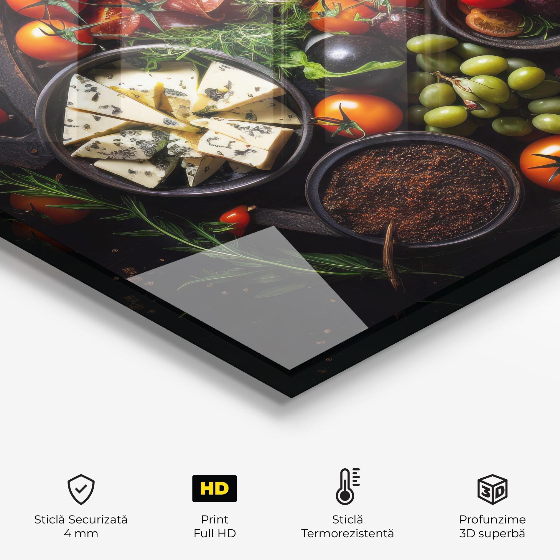 Panou Sticla Bucatarie Meats Assortment mockup 2