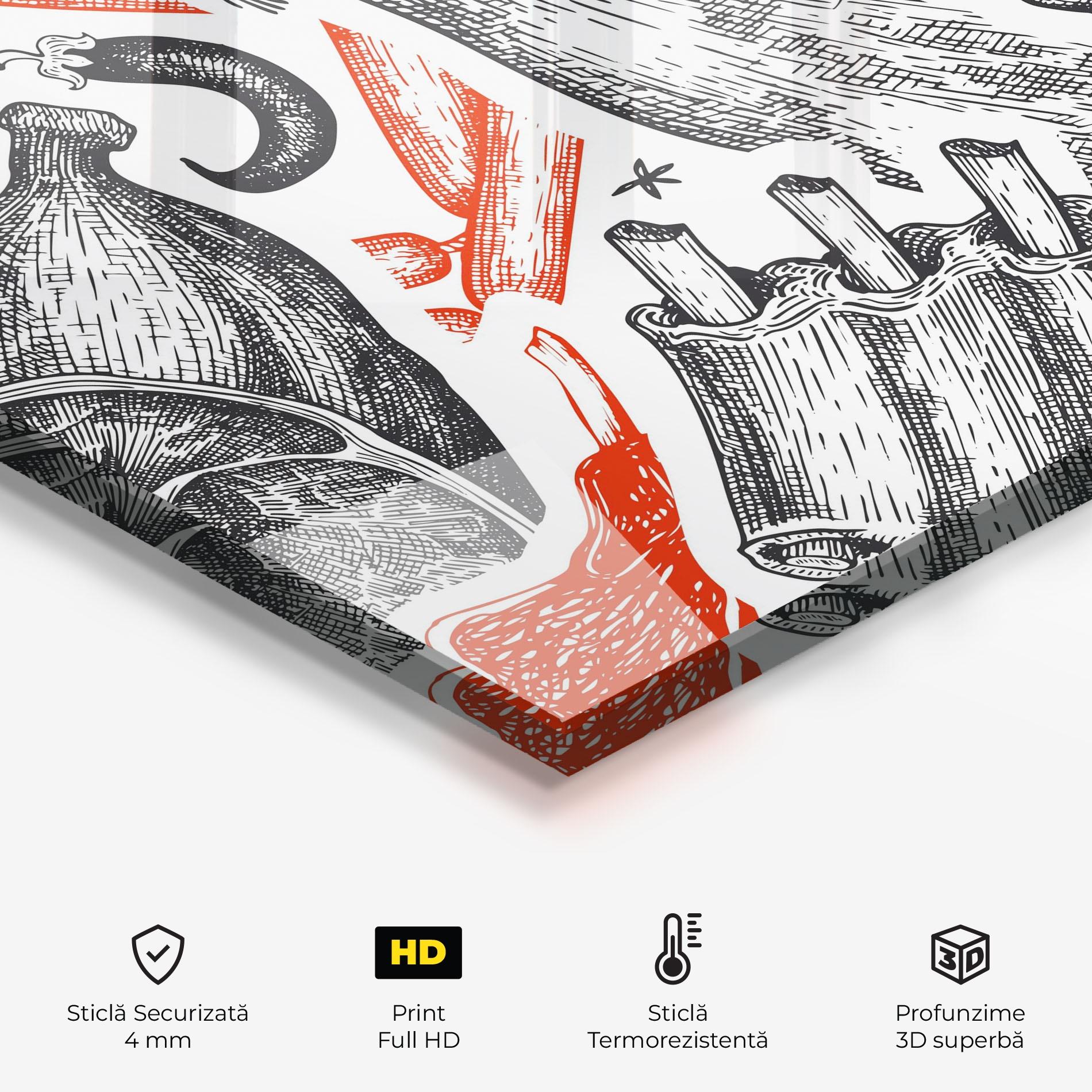 Panou Sticla Bucatarie Orange Grey Meat mockup 2